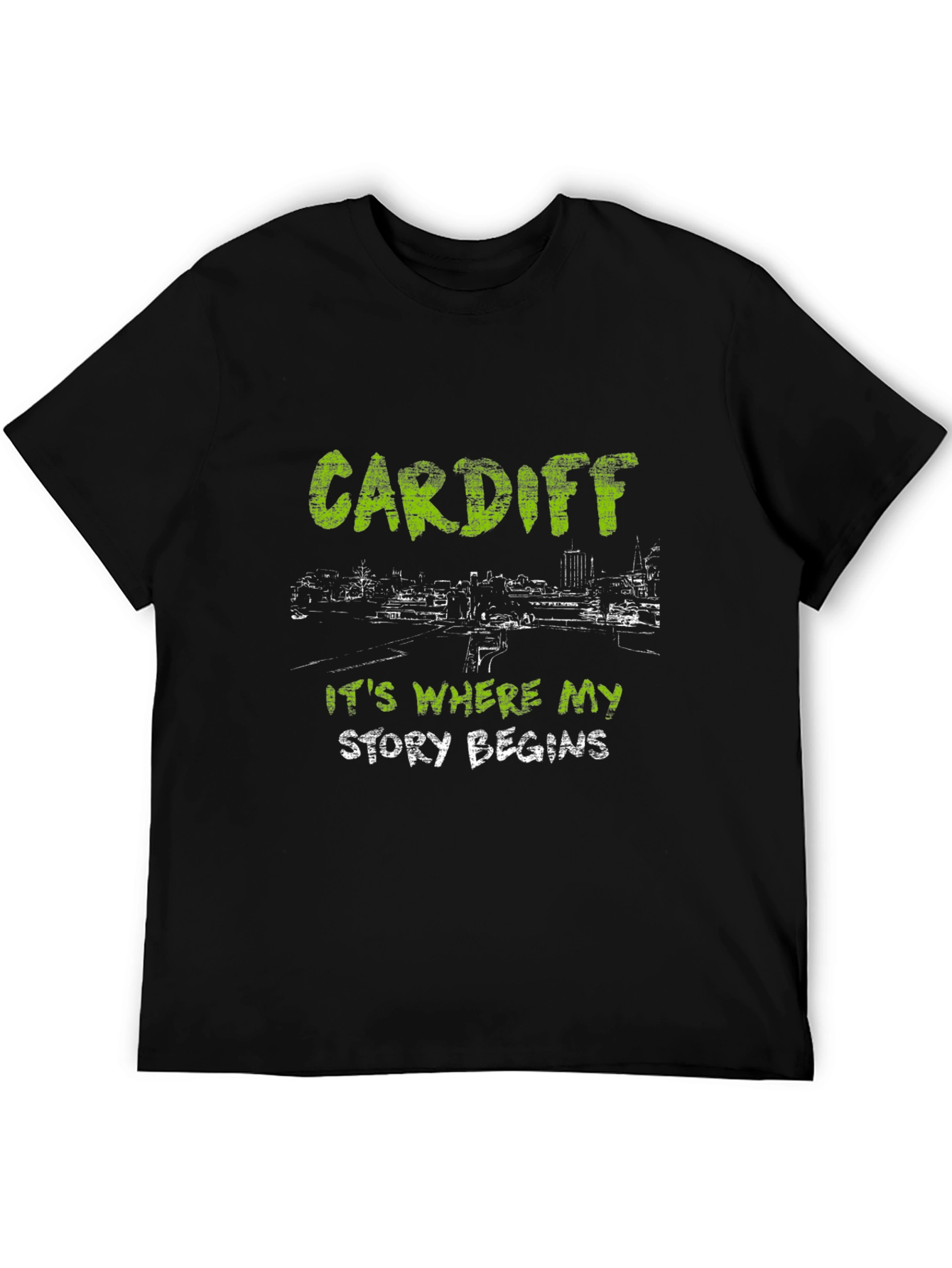 Cardiff Story Begins Black T-Shirt