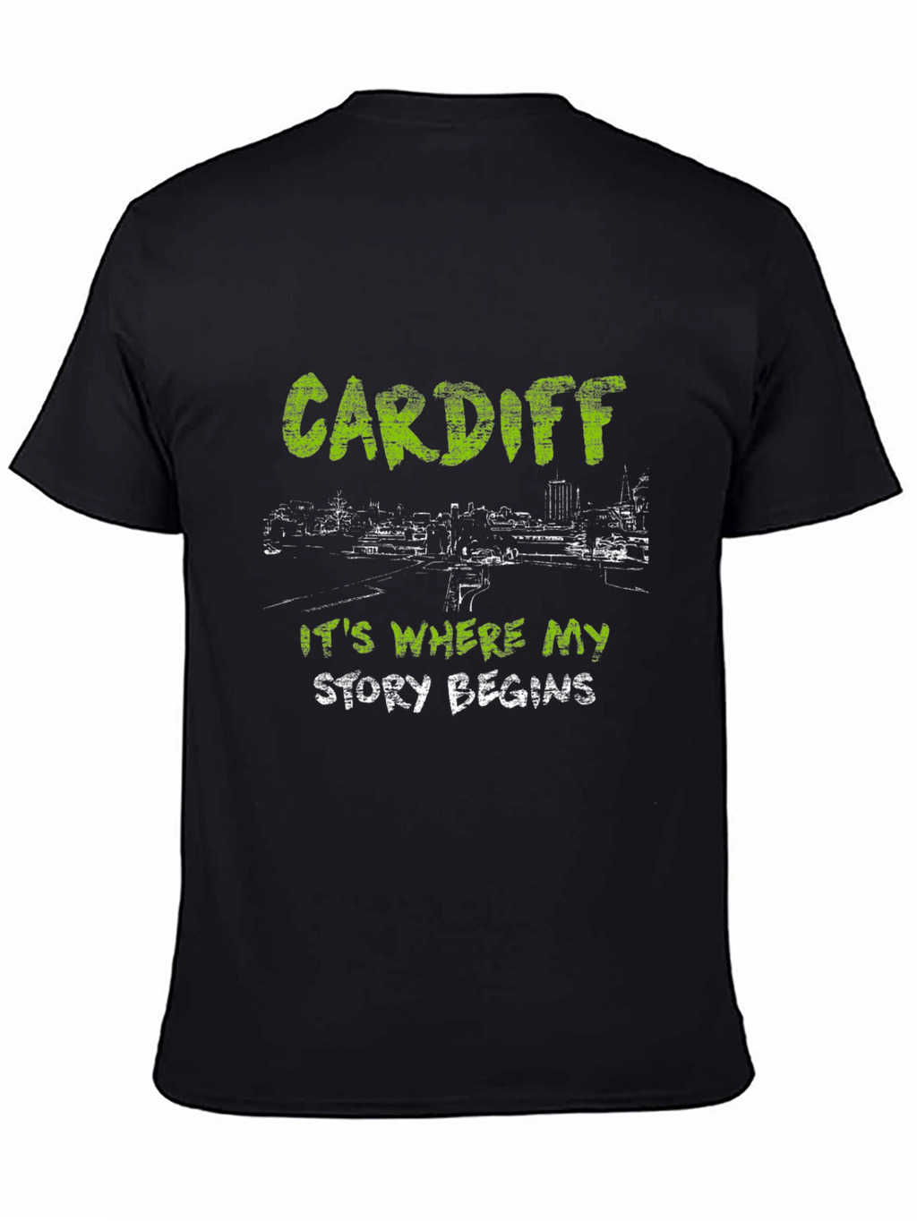 Cardiff Story Begins Black T-Shirt