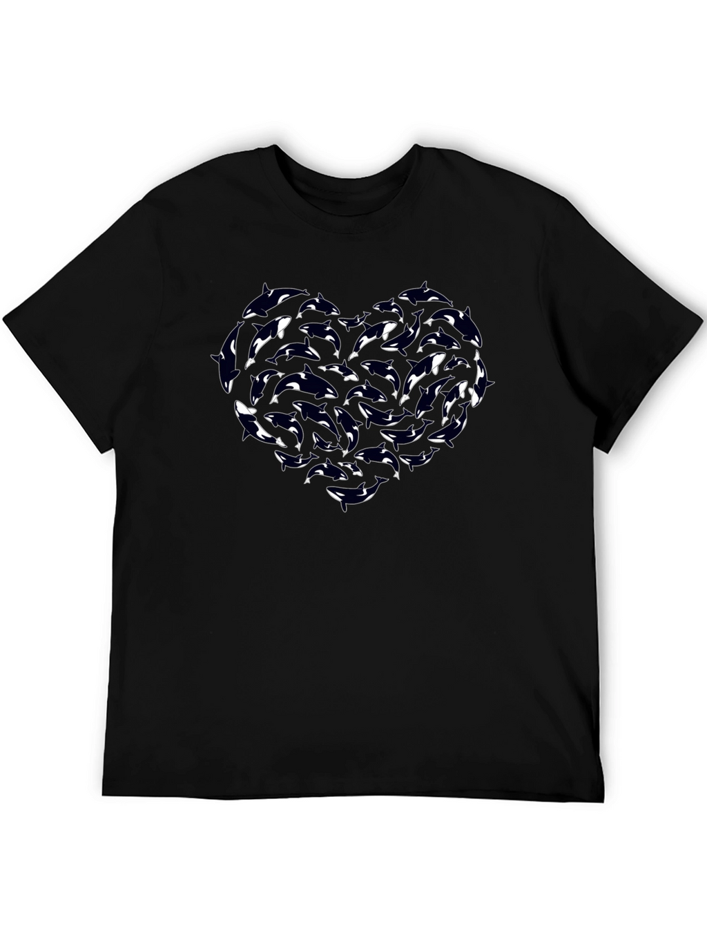 Orca Heart Graphic Tee - Black Cotton T-Shirt