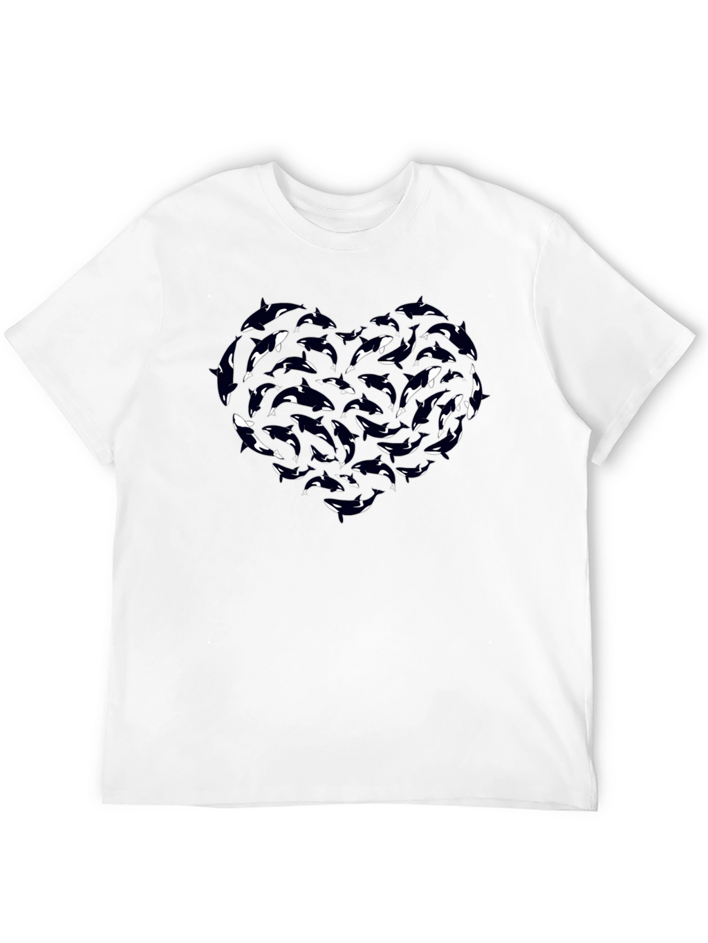 Orca Heart Graphic Tee - Black Cotton T-Shirt