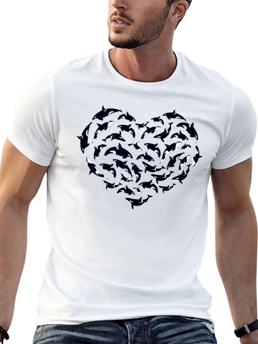 Orca Heart Graphic Tee - Black Cotton T-Shirt