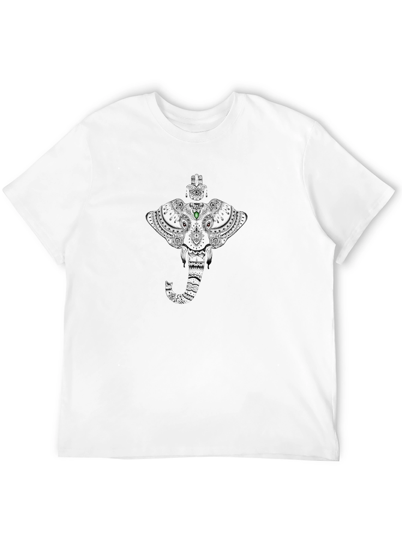 Elephant Graphic Print T-Shirt - Soft Black Cotton Blend