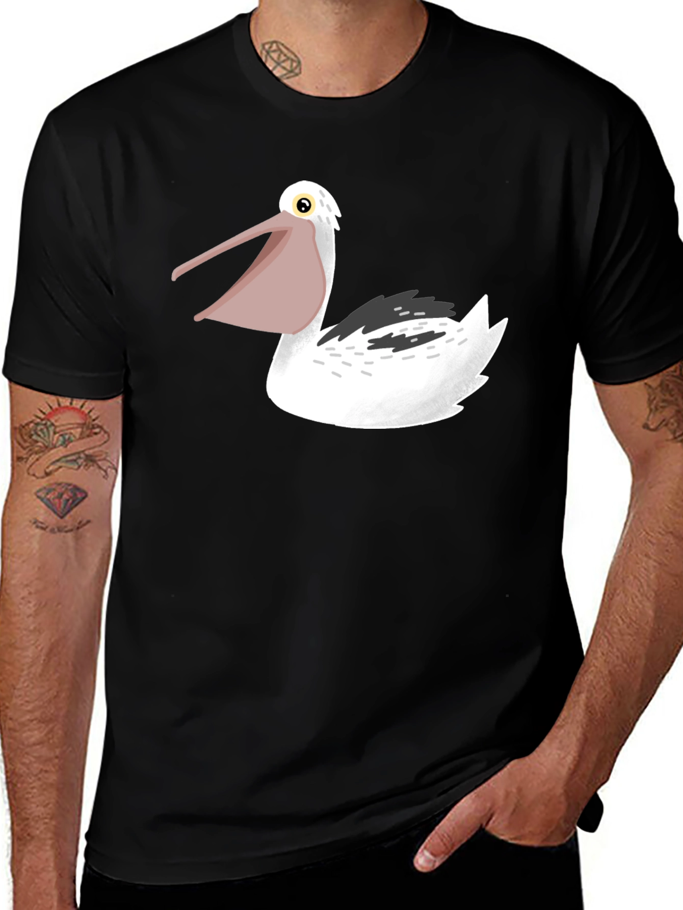 Pelican Graphic Tee - Black Cotton T-Shirt