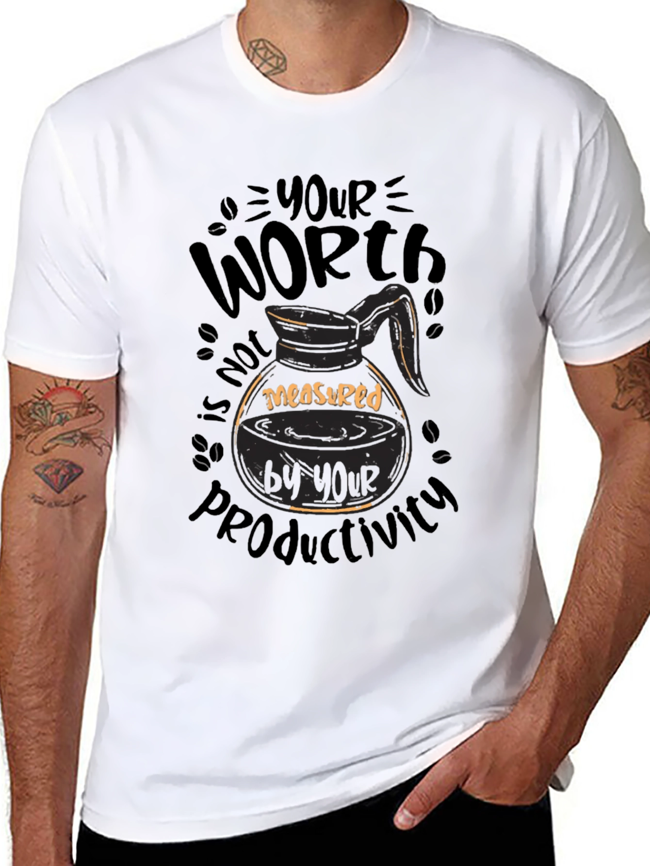 Coffee Lover T-Shirt: Your Worth Not Productivity