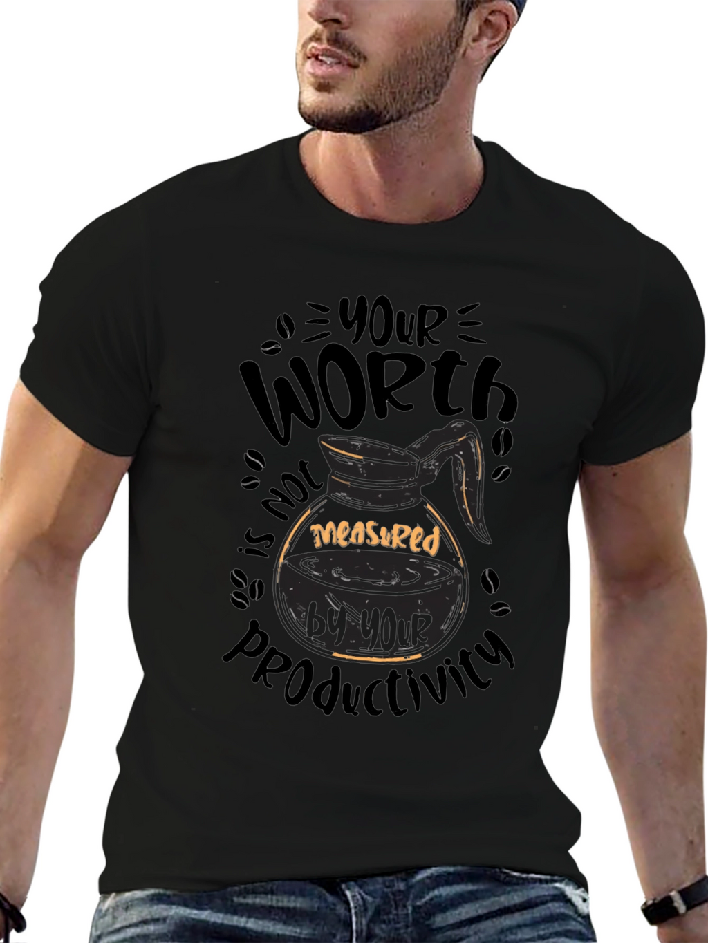 Coffee Lover T-Shirt: Your Worth Not Productivity