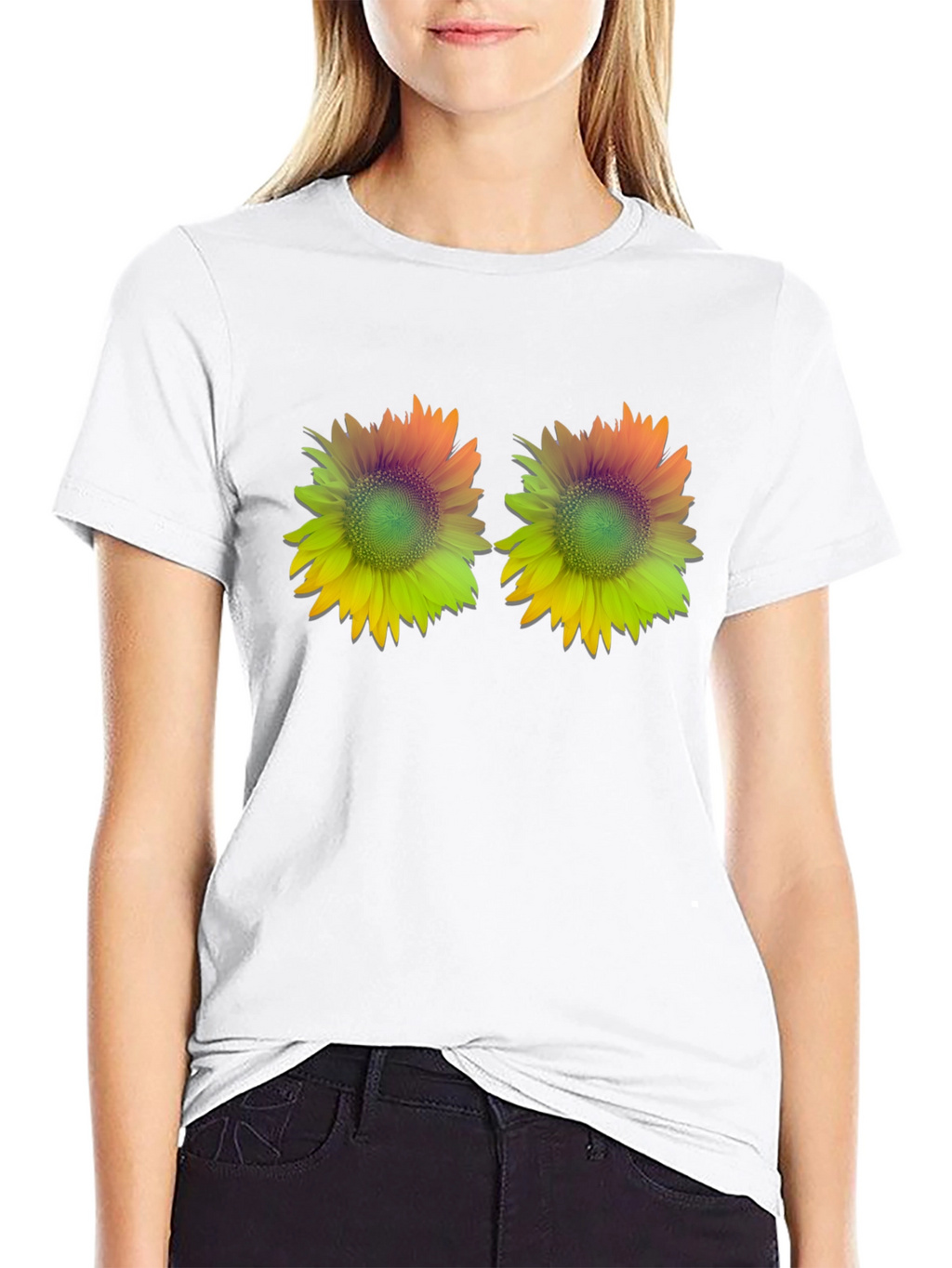 Sunflower Graphic Tee - Stylish Black T-Shirt