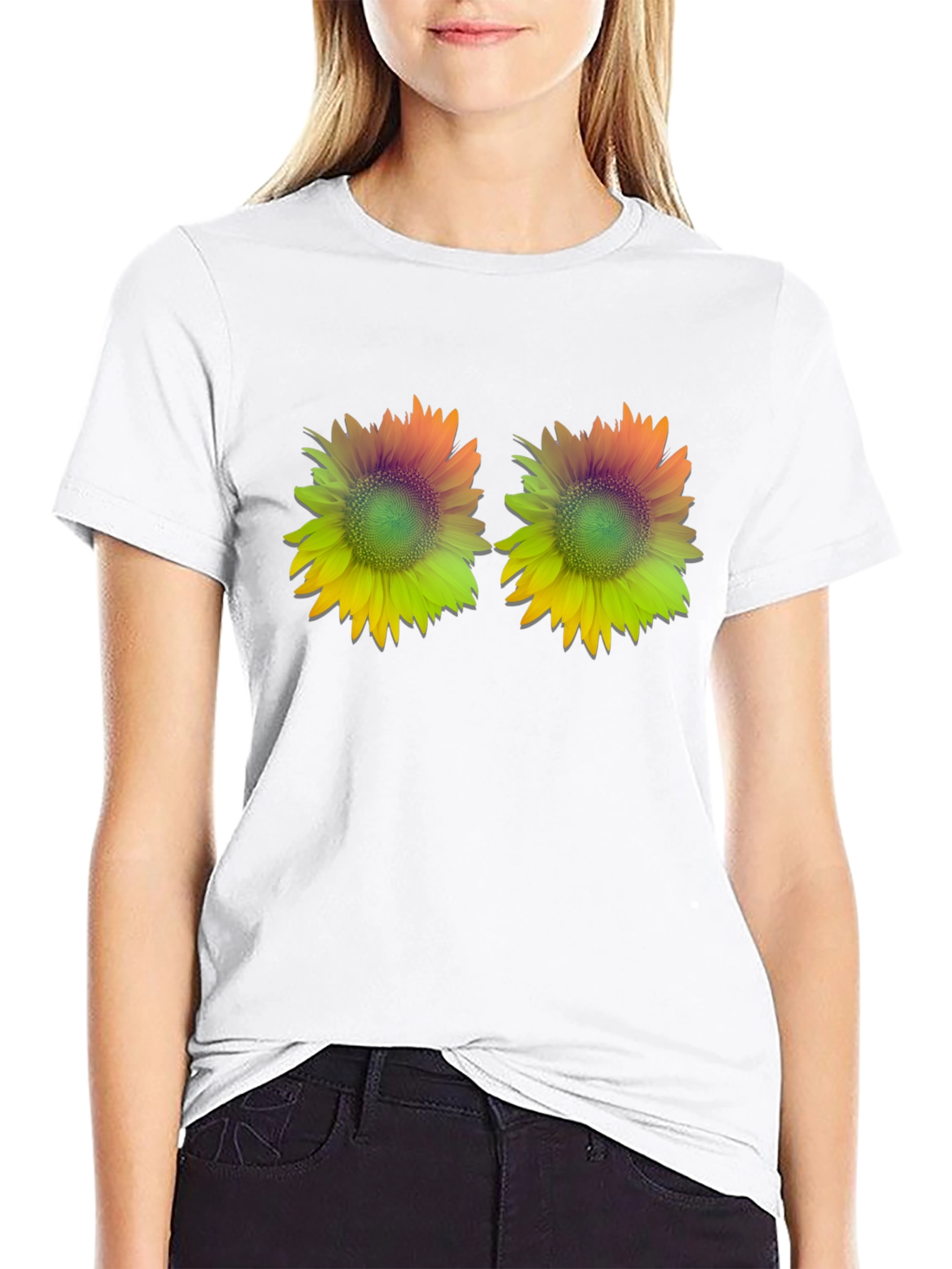 Sunflower Graphic Tee - Stylish Black T-Shirt
