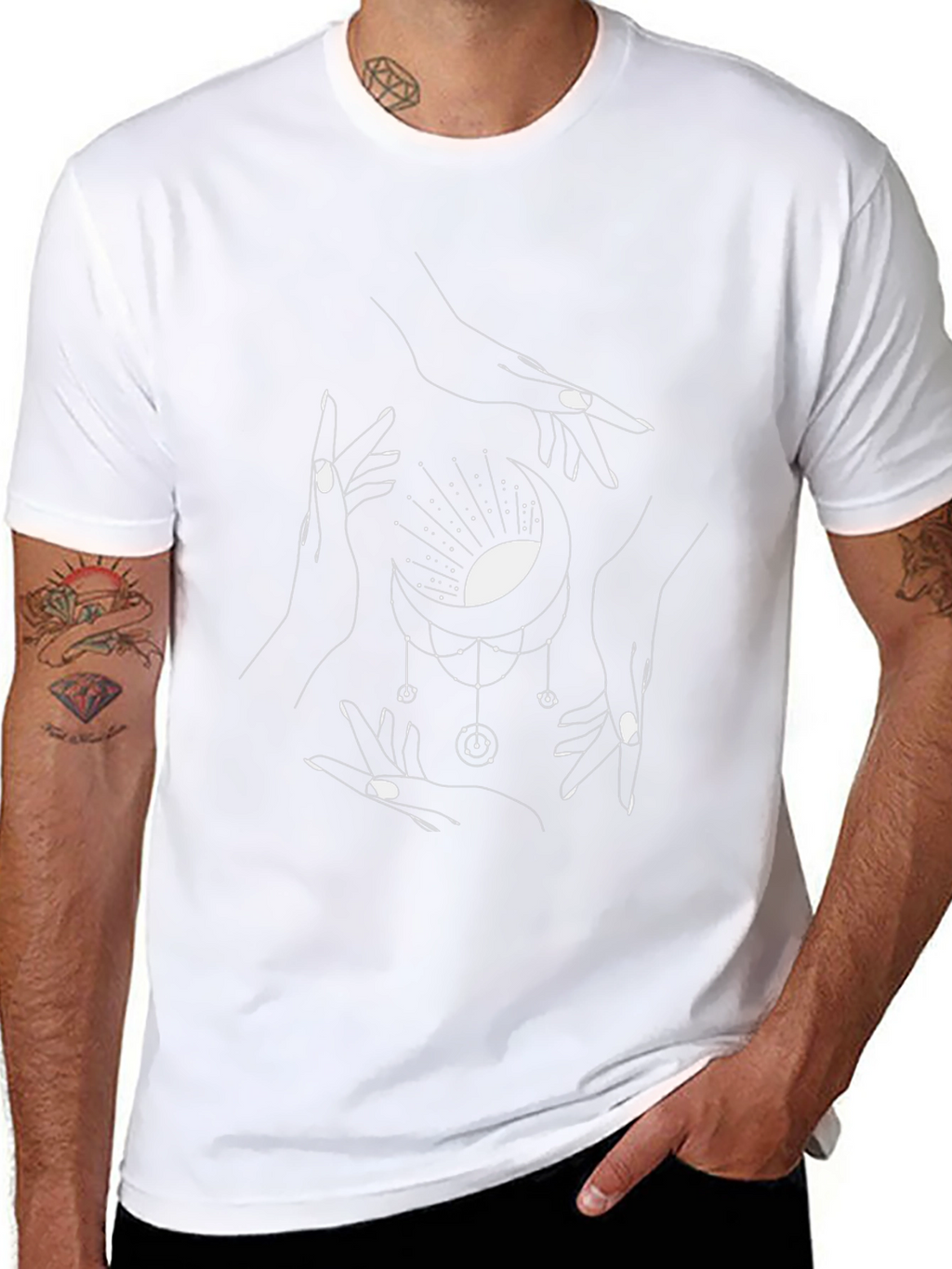 Mystic Moon Hands Graphic Tee