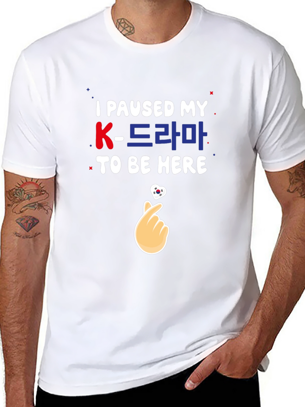 I Paused My K-Drama Black T-Shirt