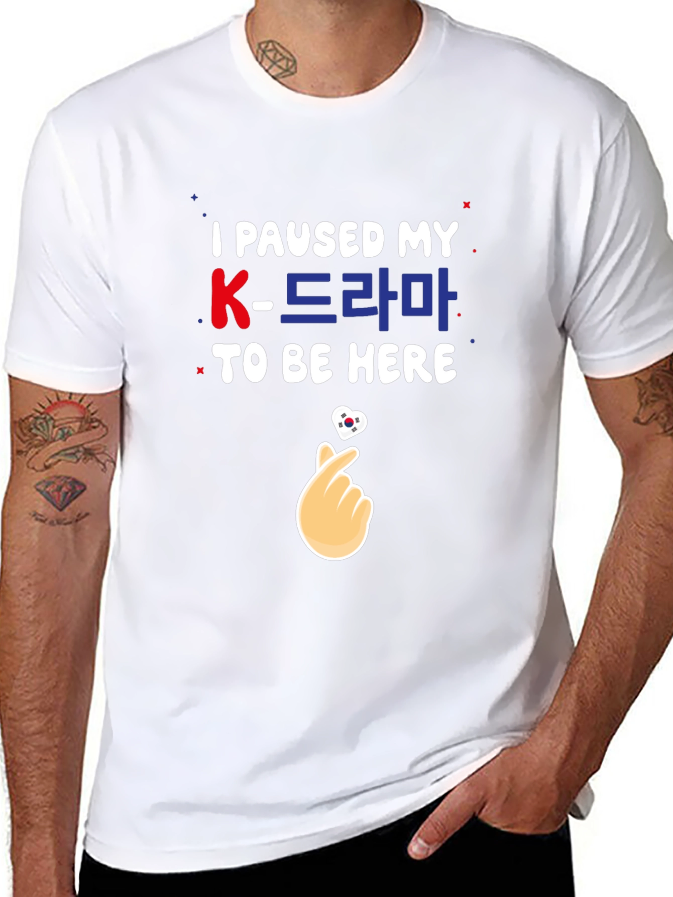 I Paused My K-Drama Black T-Shirt