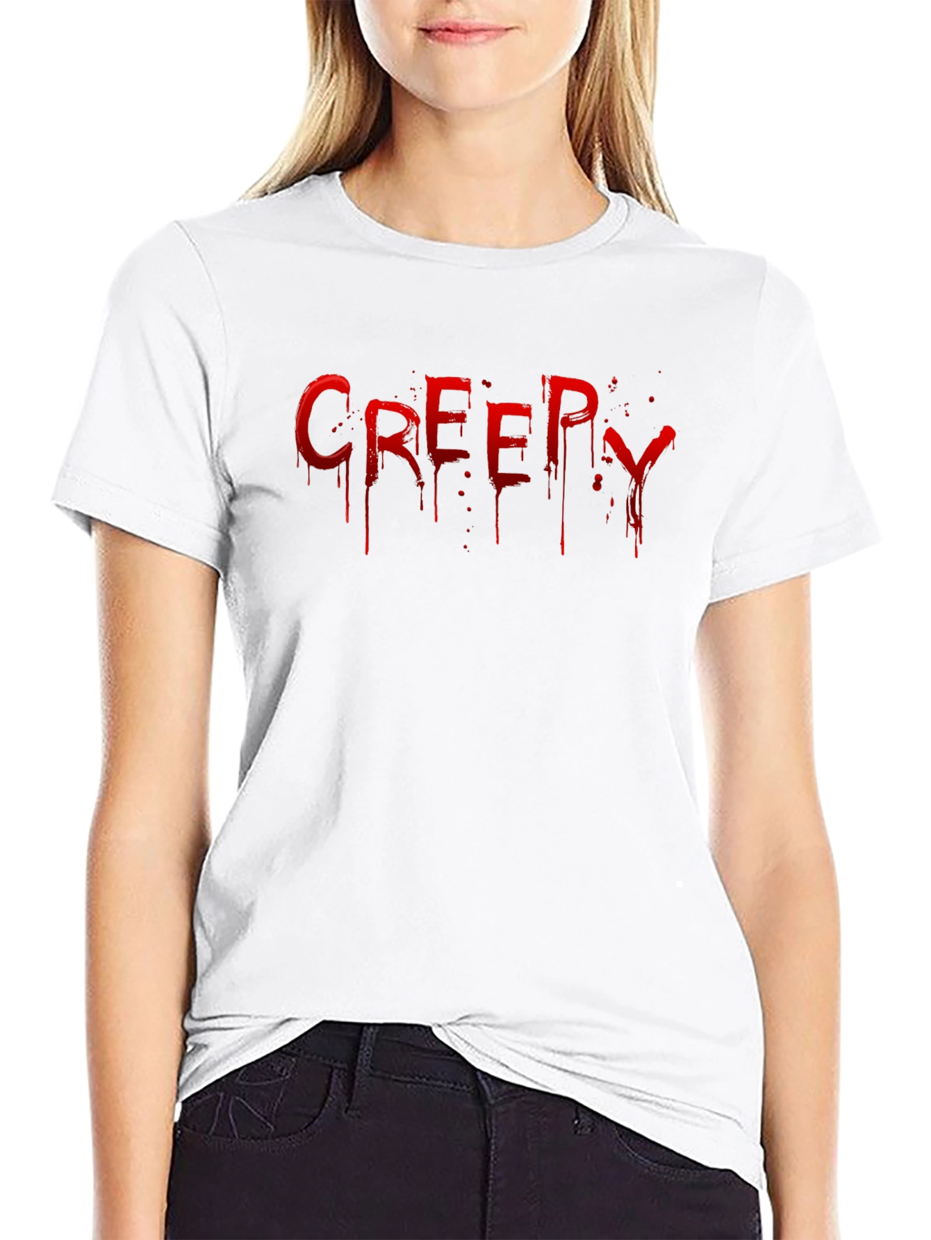 Creepy Drip Graphic T-Shirt - Black