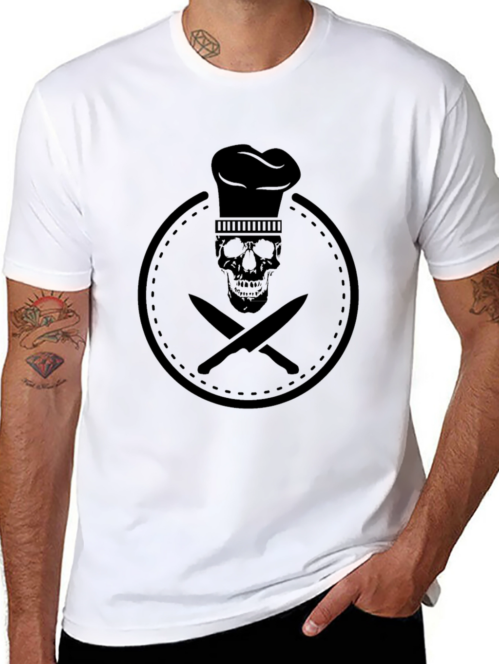Chef Skull T-Shirt - Culinary Skeleton Graphic Tee