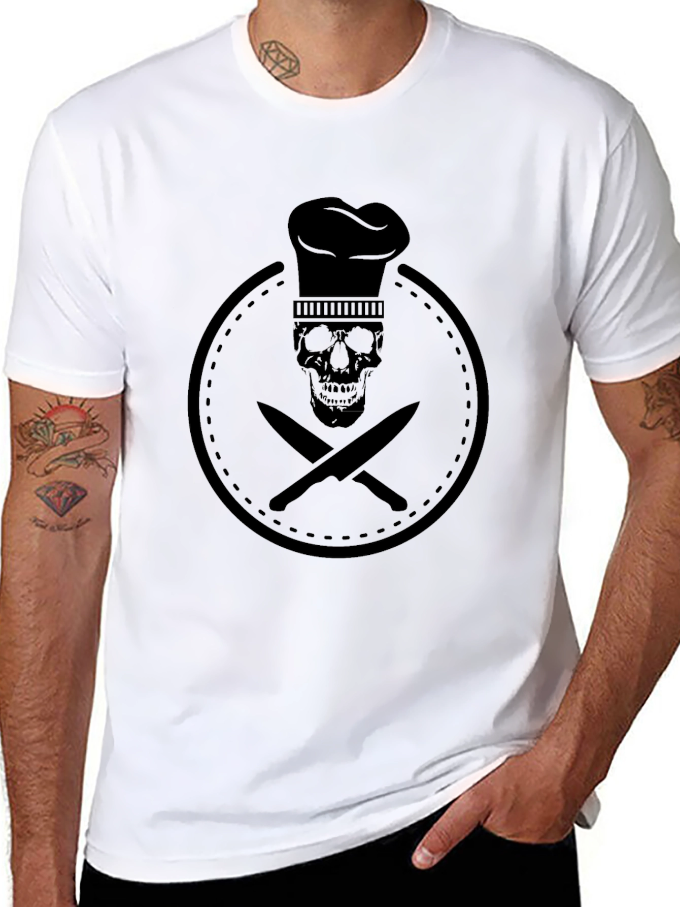 Chef Skull T-Shirt - Culinary Skeleton Graphic Tee