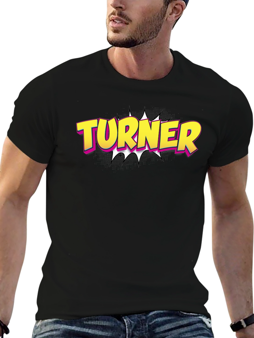Turner Comic Style Black T-Shirt