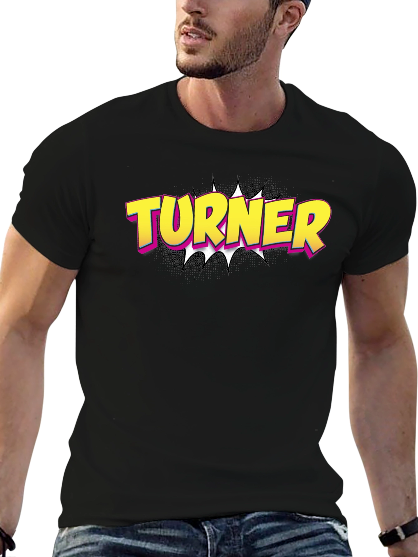 Turner Comic Style Black T-Shirt