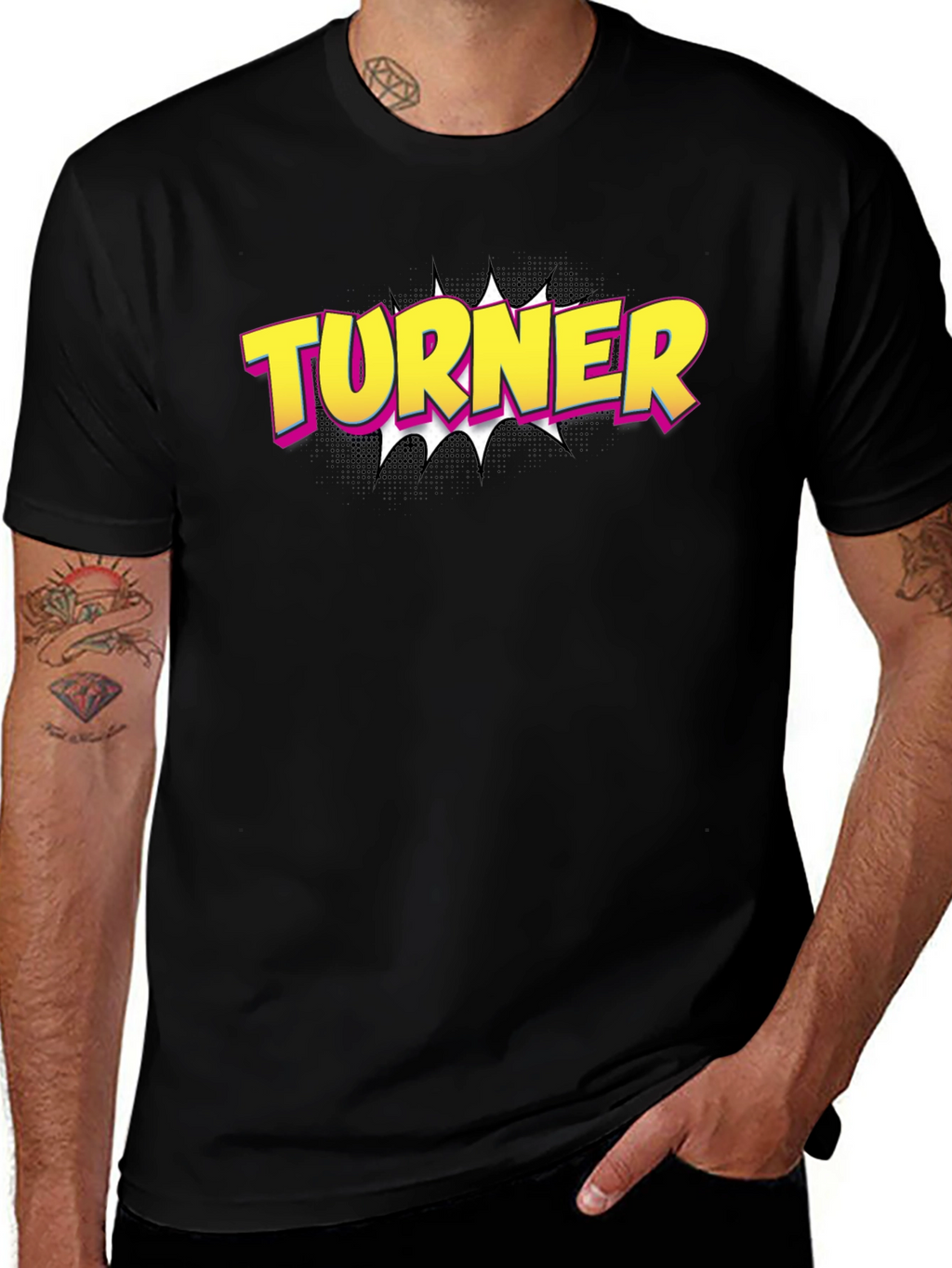Turner Comic Style Black T-Shirt