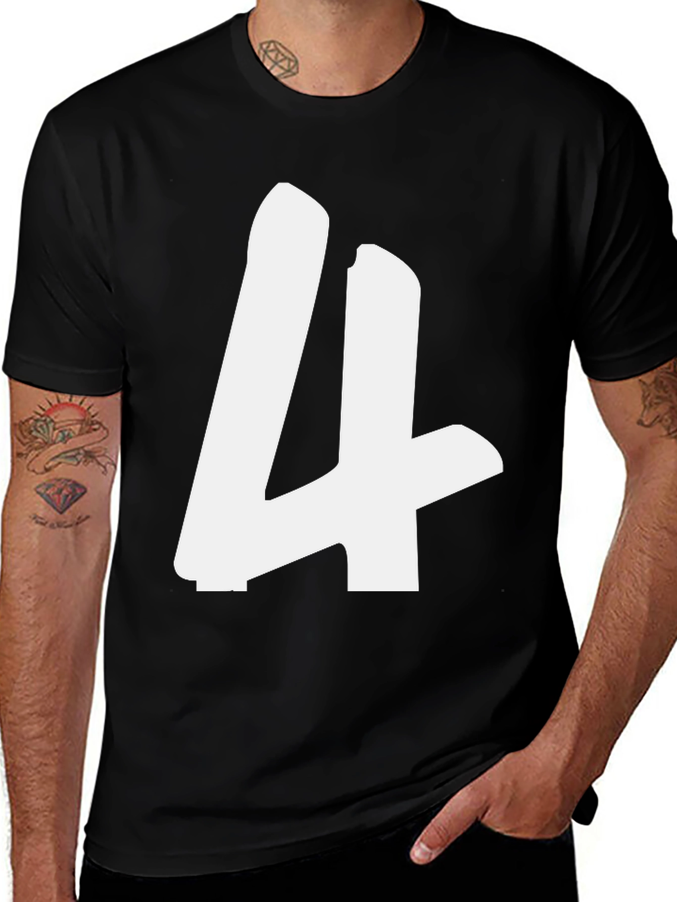 Bold Number 4 Graphic T-Shirt - Casual Style
