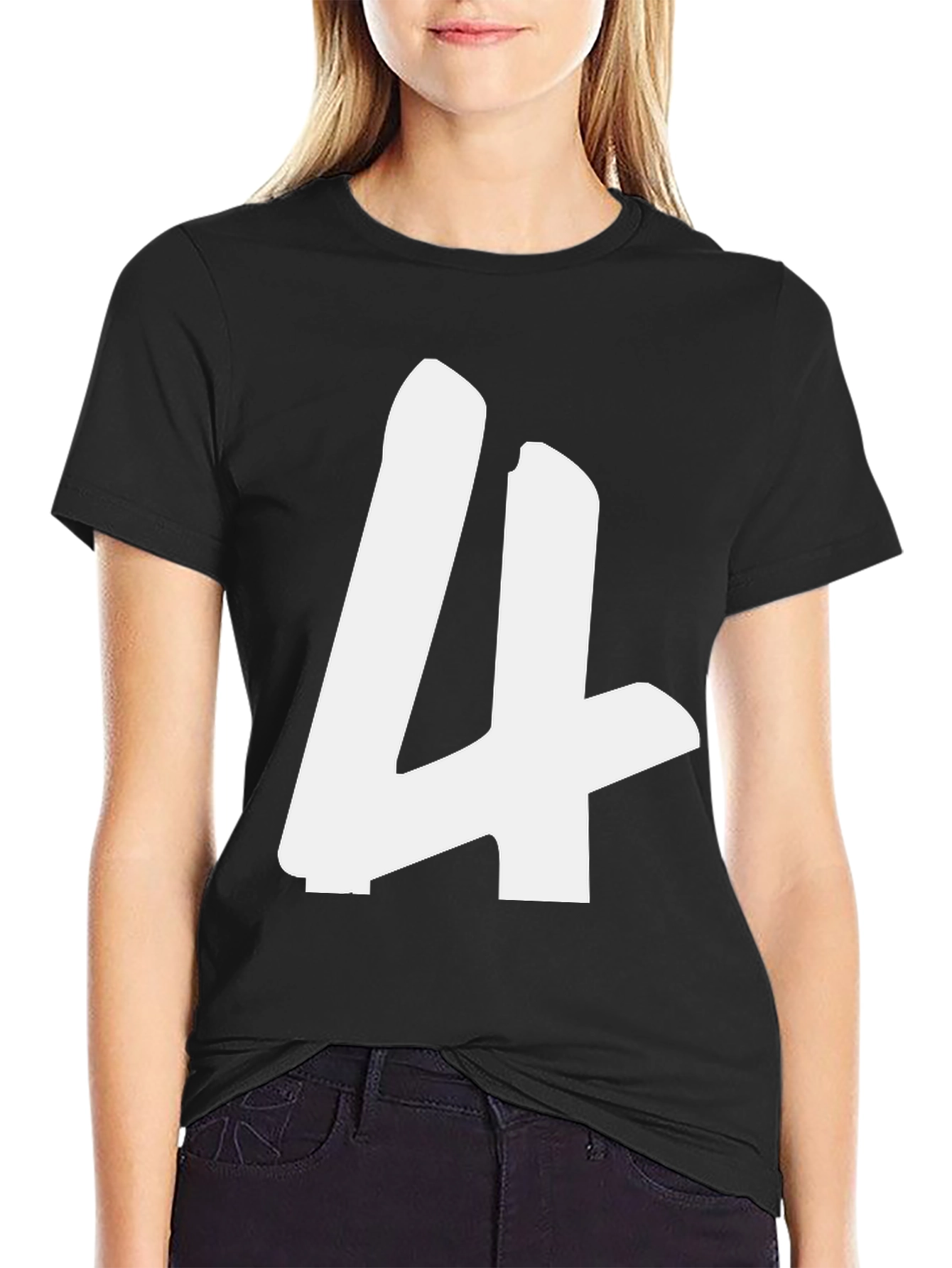 Bold Number 4 Graphic T-Shirt - Casual Style