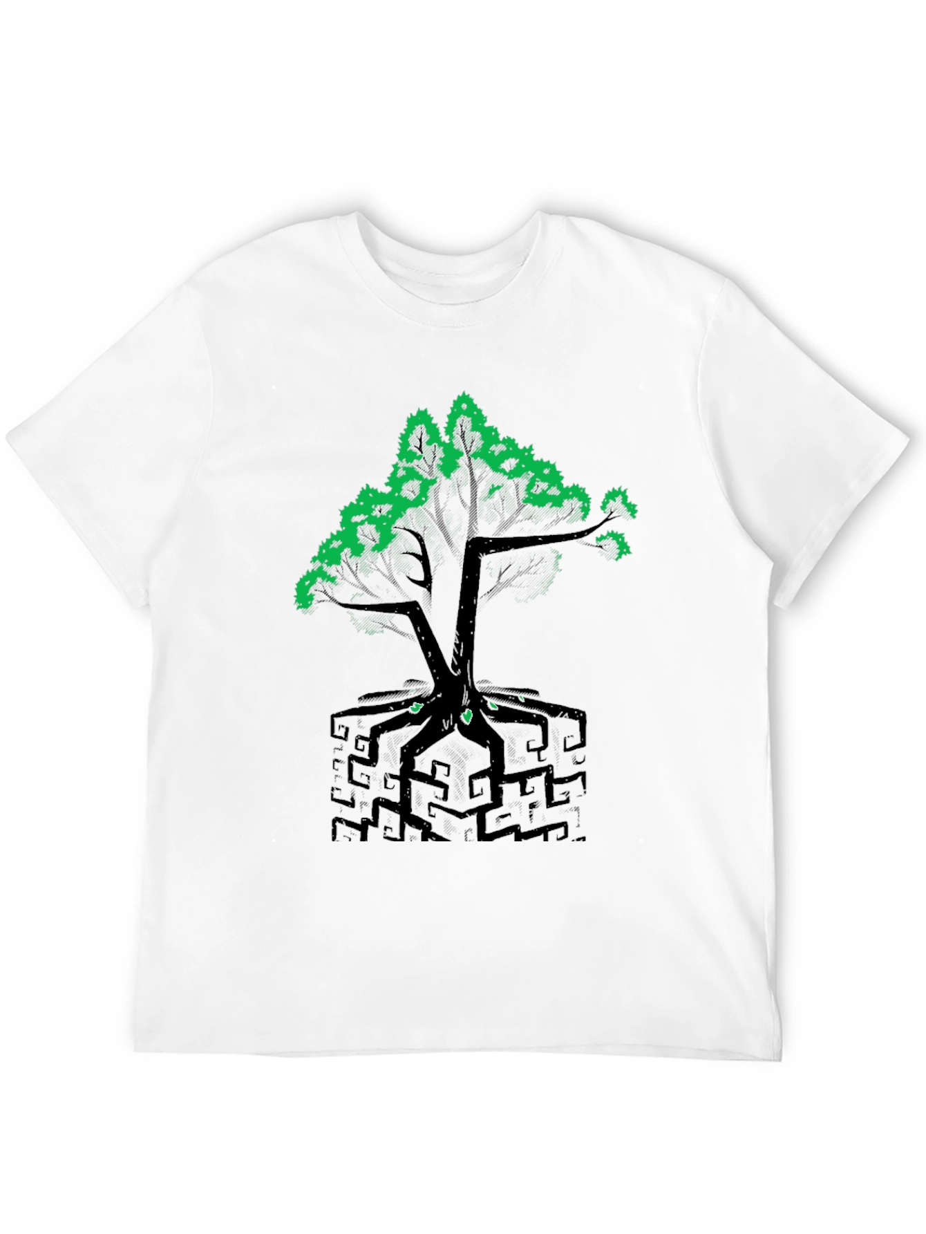 Abstract Tree Graphic Tee - Modern Style