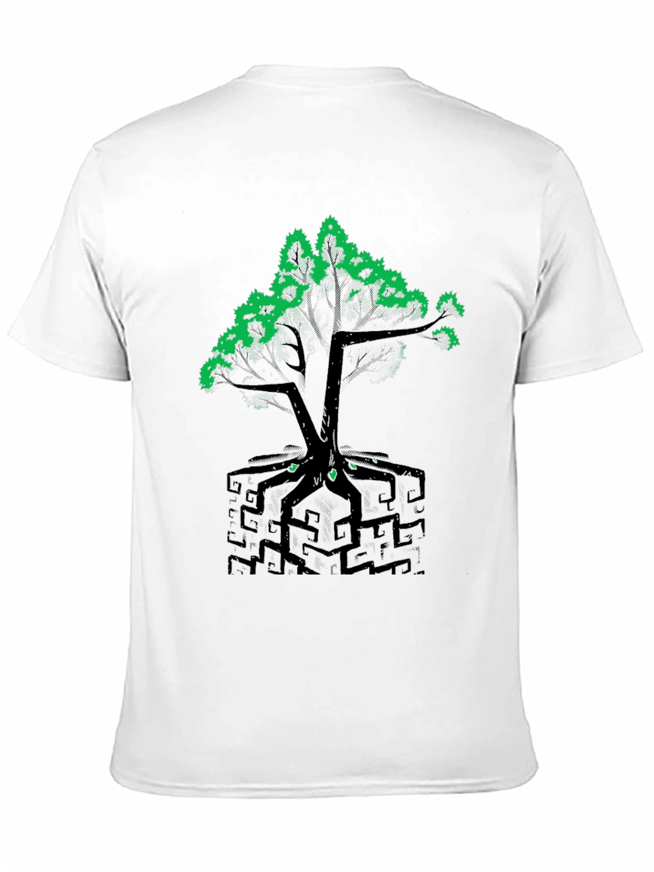 Abstract Tree Graphic Tee - Modern Style