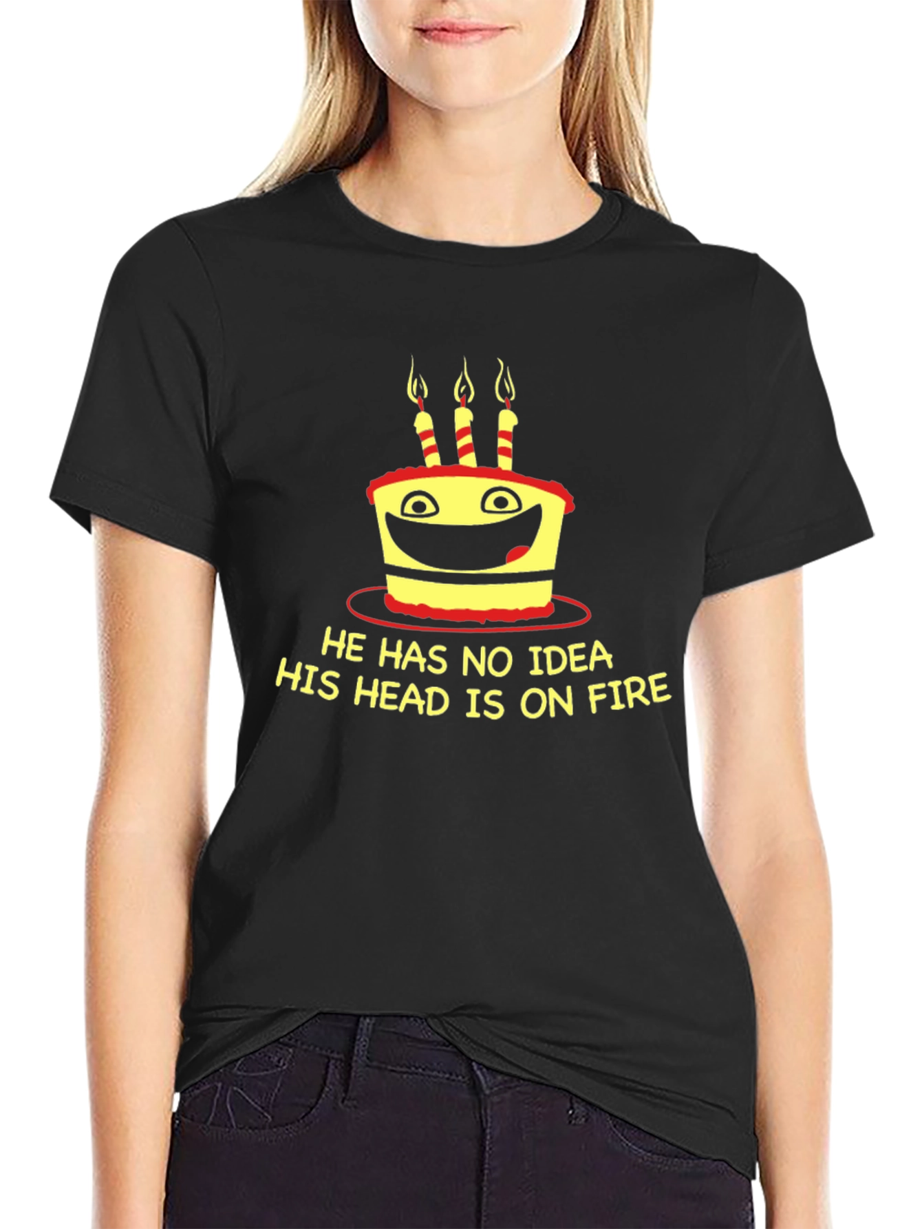 Funny Birthday Cake On Fire T-Shirt