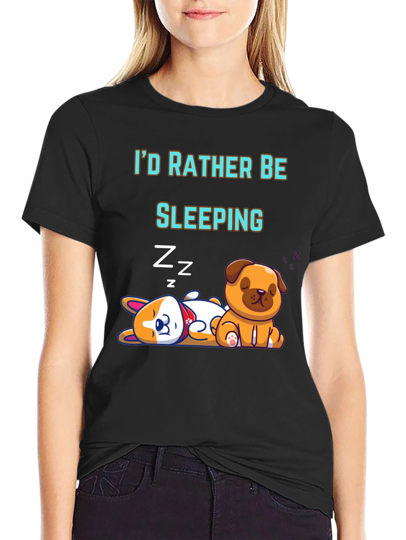 Cute Sleeping Dogs Graphic Tee - Comfy Casual Shirt