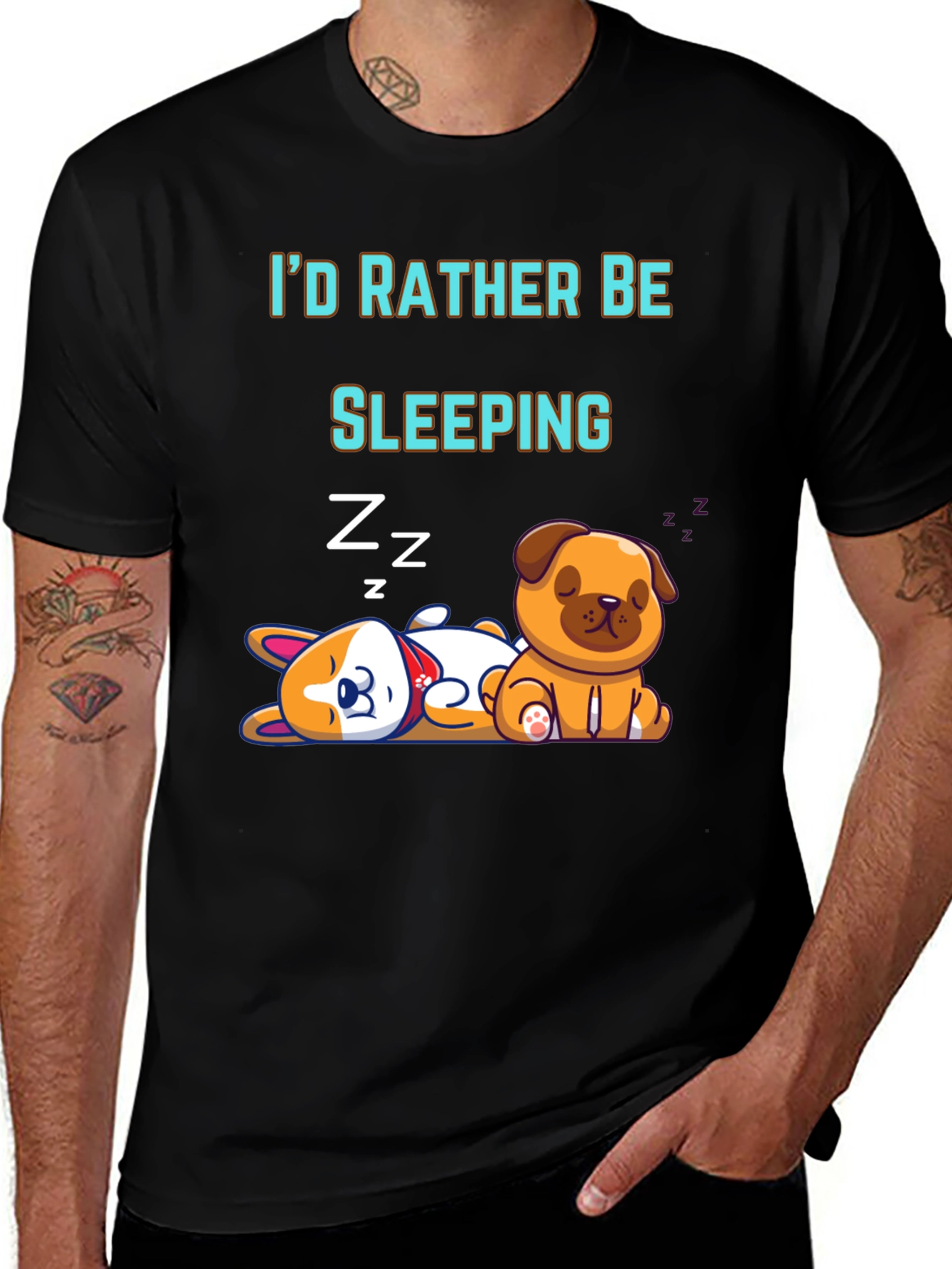 Cute Sleeping Dogs Graphic Tee - Comfy Casual Shirt