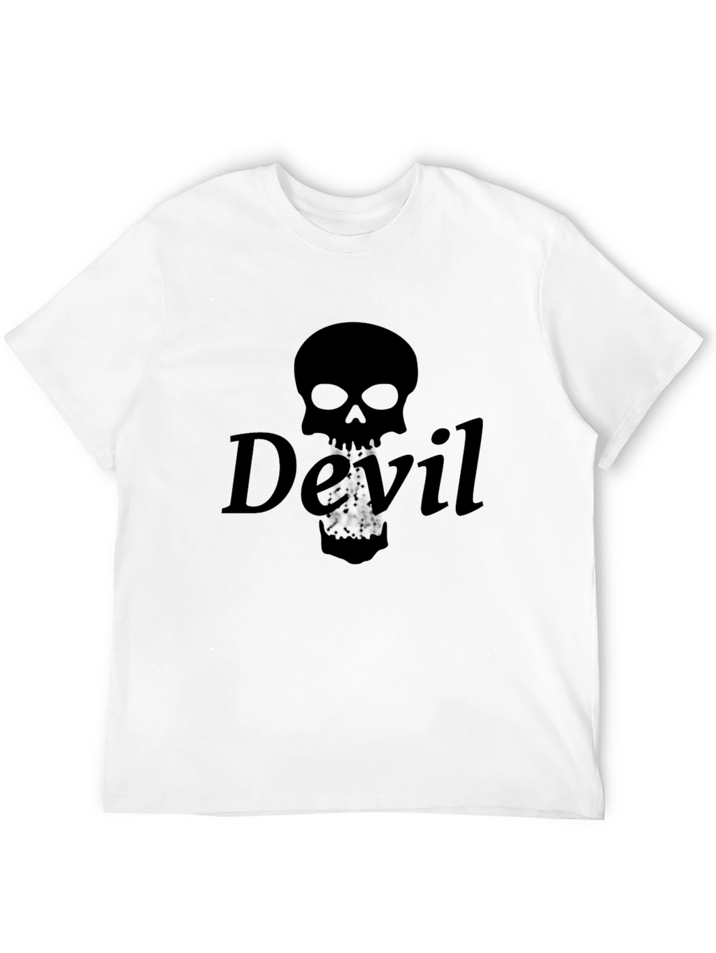 Devil Skull Graphic Tee - Mens Black Cotton T-Shirt