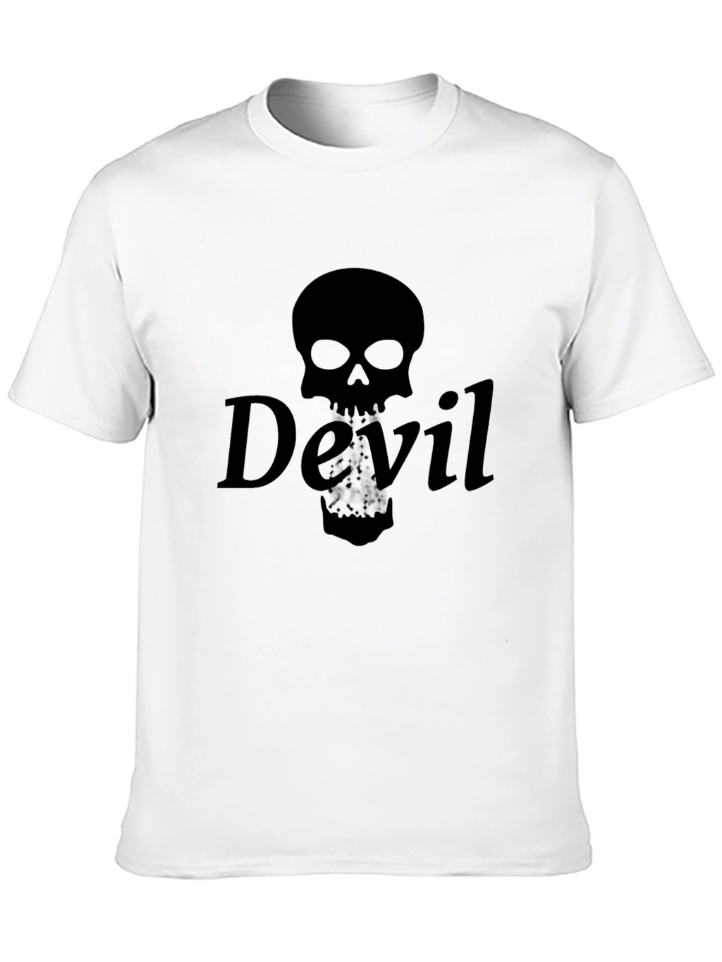 Devil Skull Graphic Tee - Mens Black Cotton T-Shirt