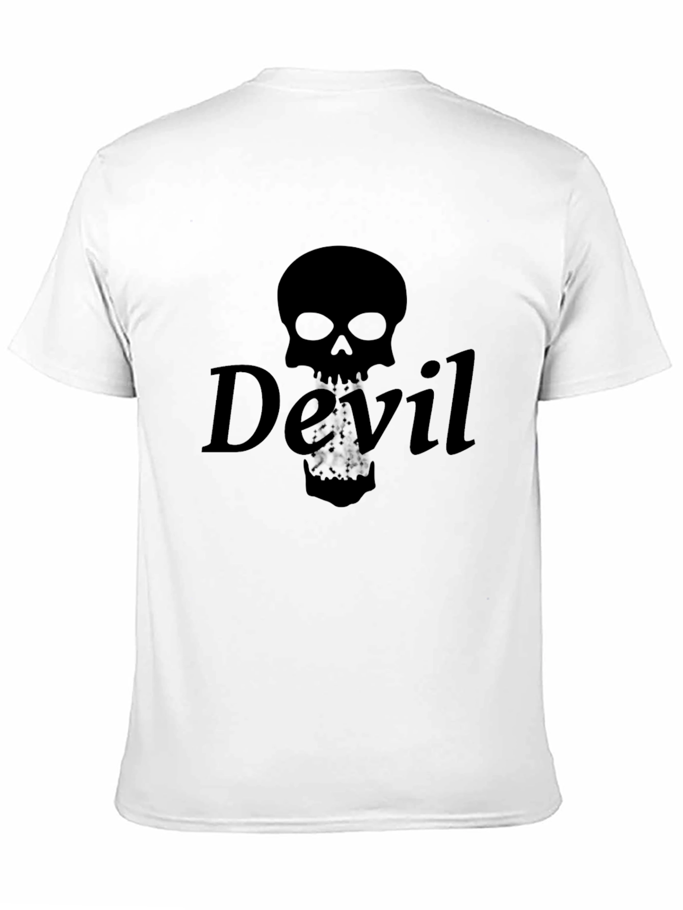 Devil Skull Graphic Tee - Mens Black Cotton T-Shirt