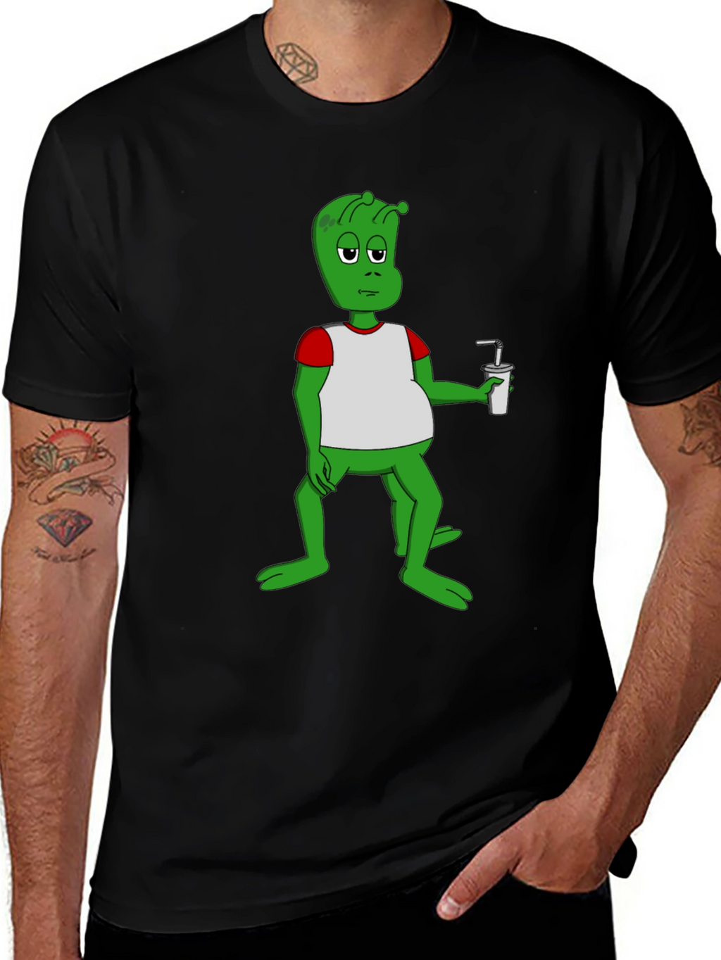 Alien Cartoon Graphic T-Shirt