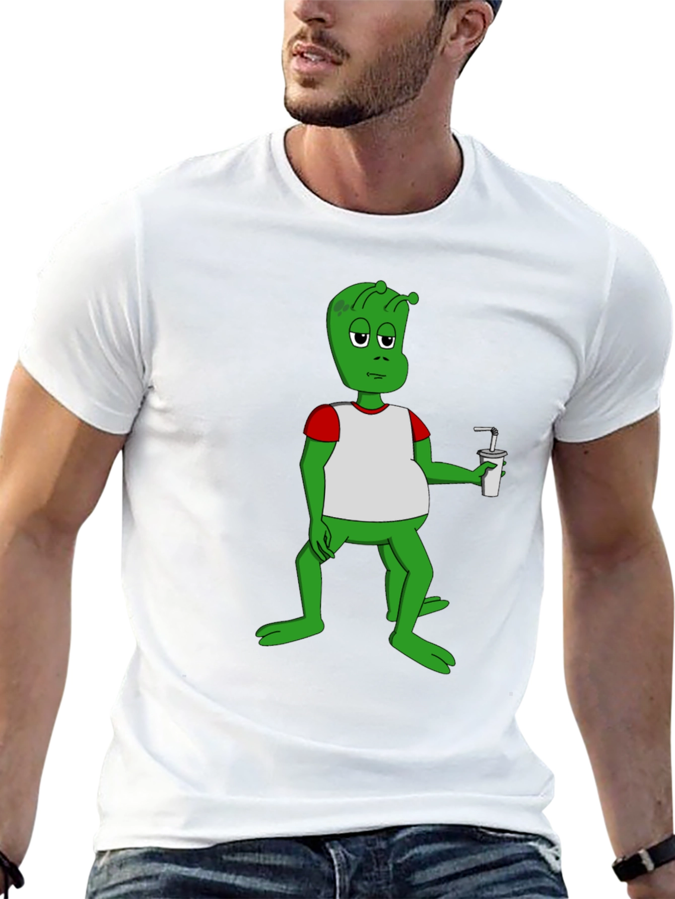 Alien Cartoon Graphic T-Shirt