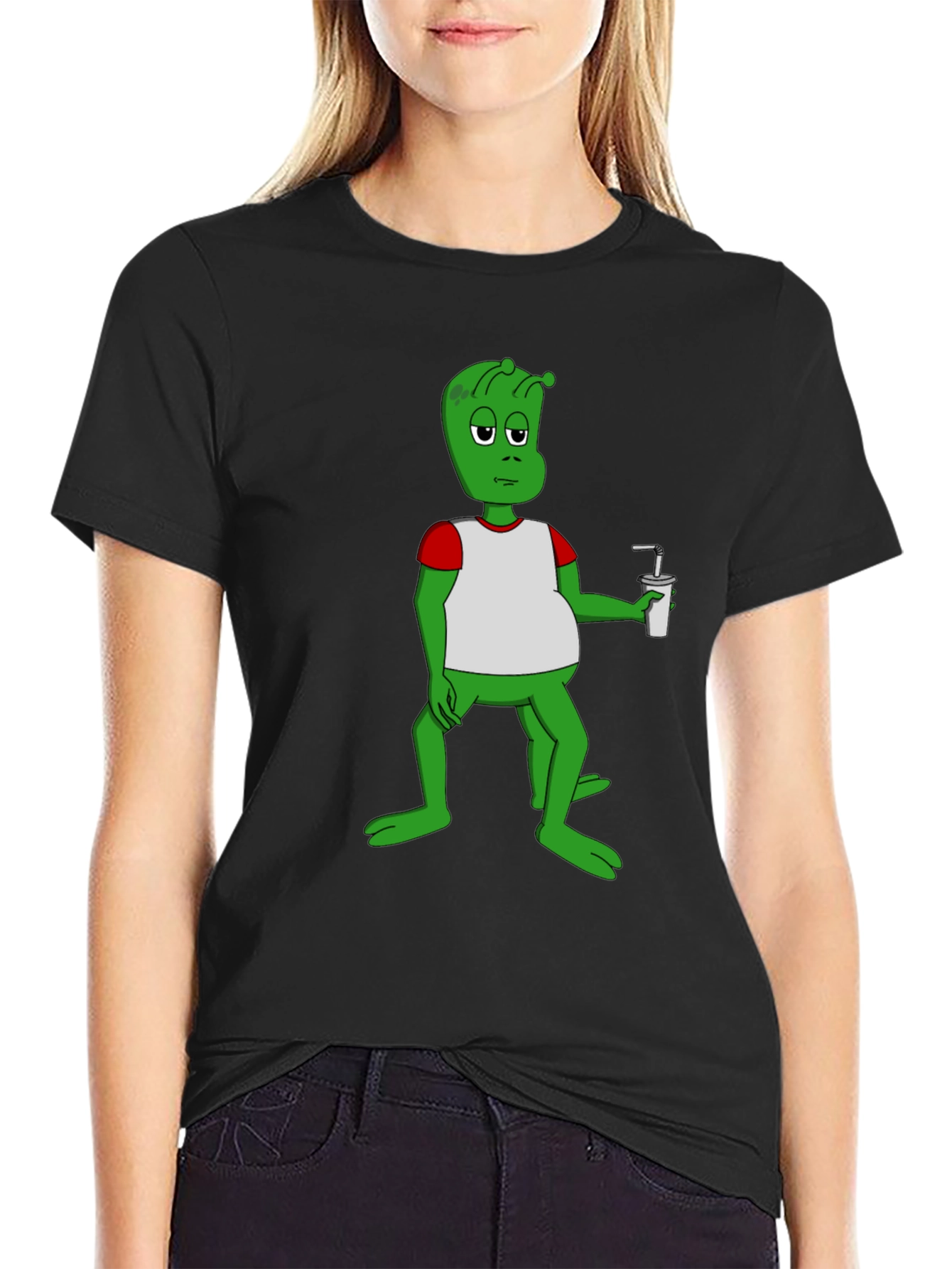 Alien Cartoon Graphic T-Shirt