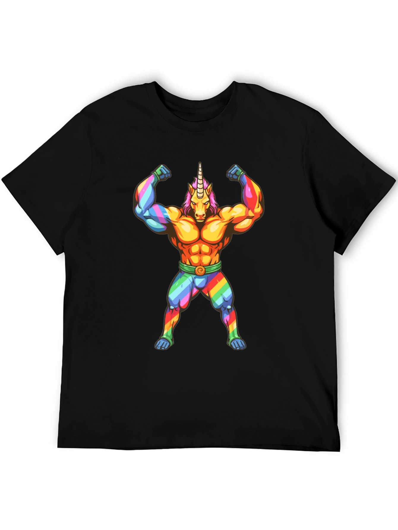Rainbow Unicorn Muscle T-Shirt - Bold Graphic Tee