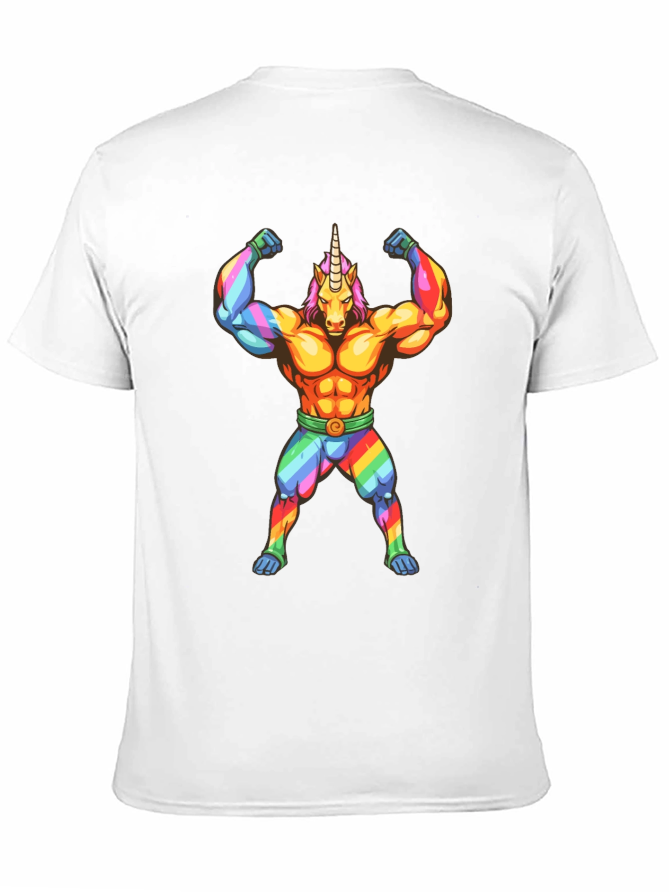 Rainbow Unicorn Muscle T-Shirt - Bold Graphic Tee