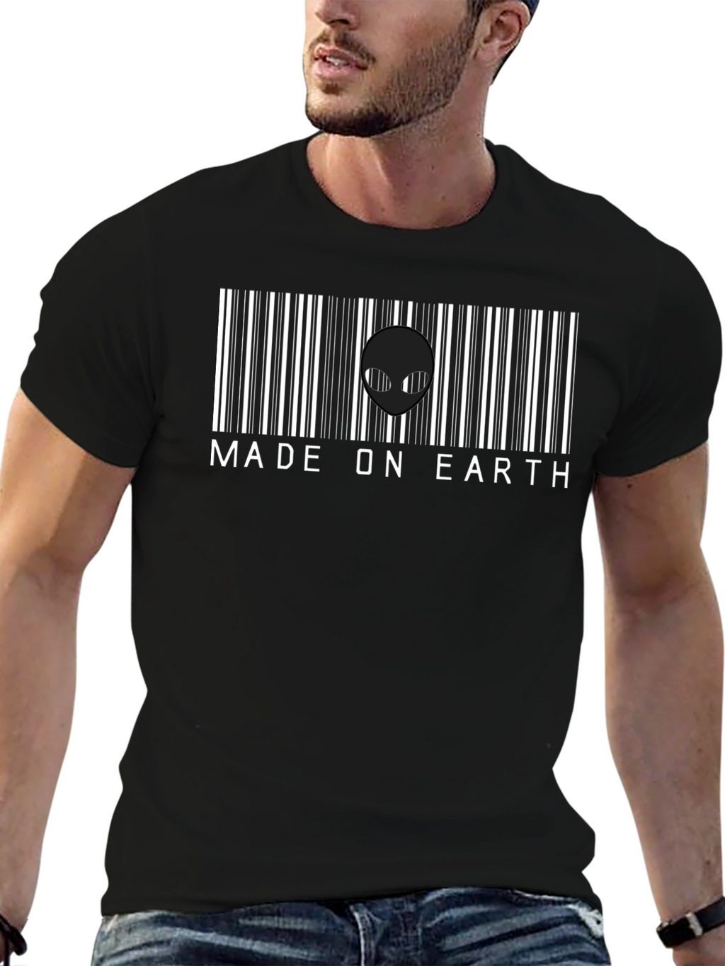 Made on Earth Alien Barcode T-Shirt