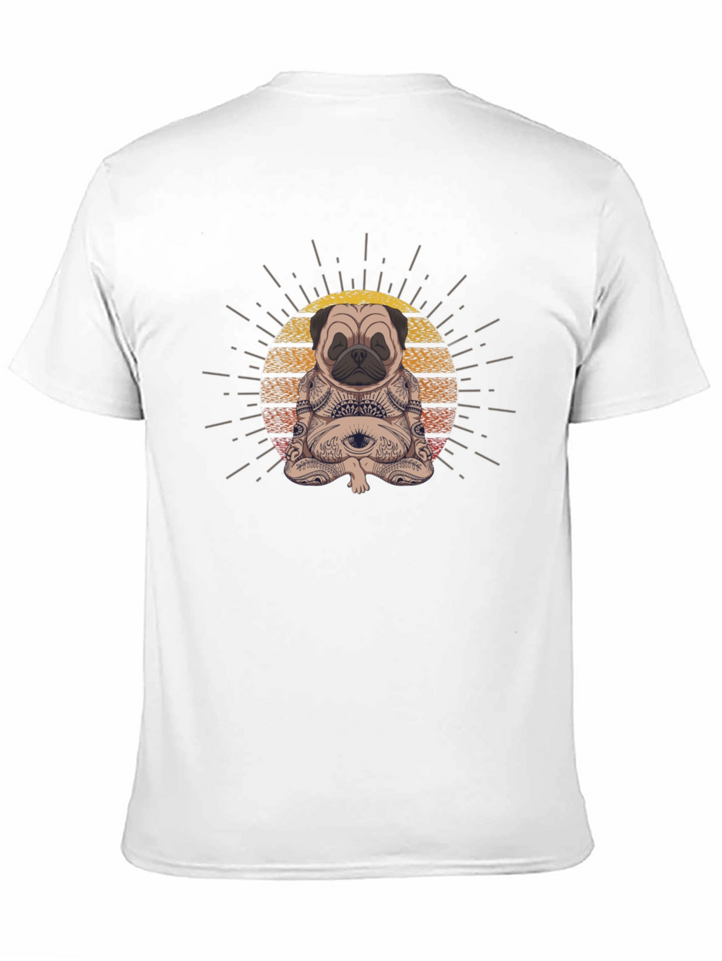 Meditating Pug Graphic Tee - Zen Vibes