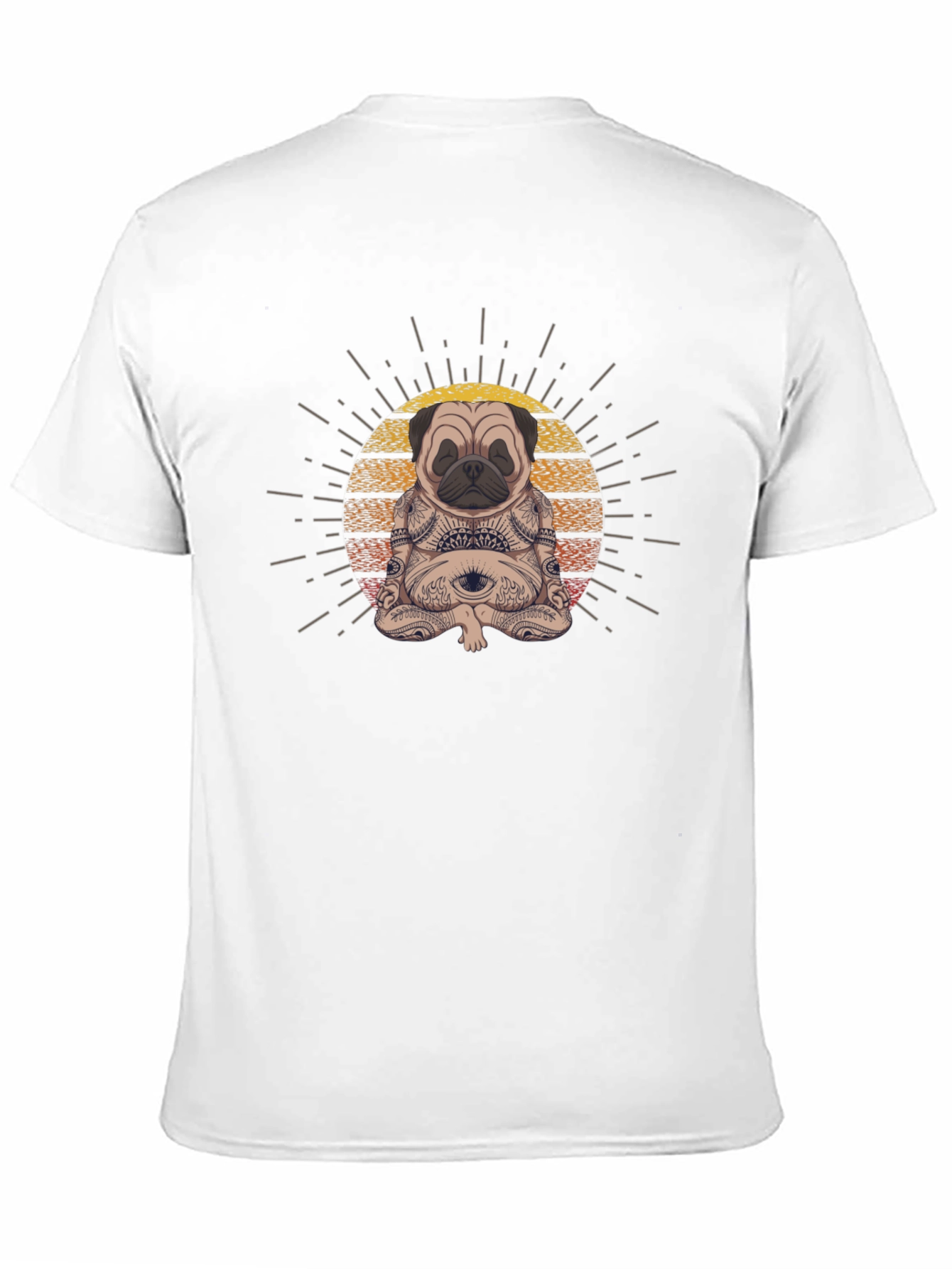Meditating Pug Graphic Tee - Zen Vibes