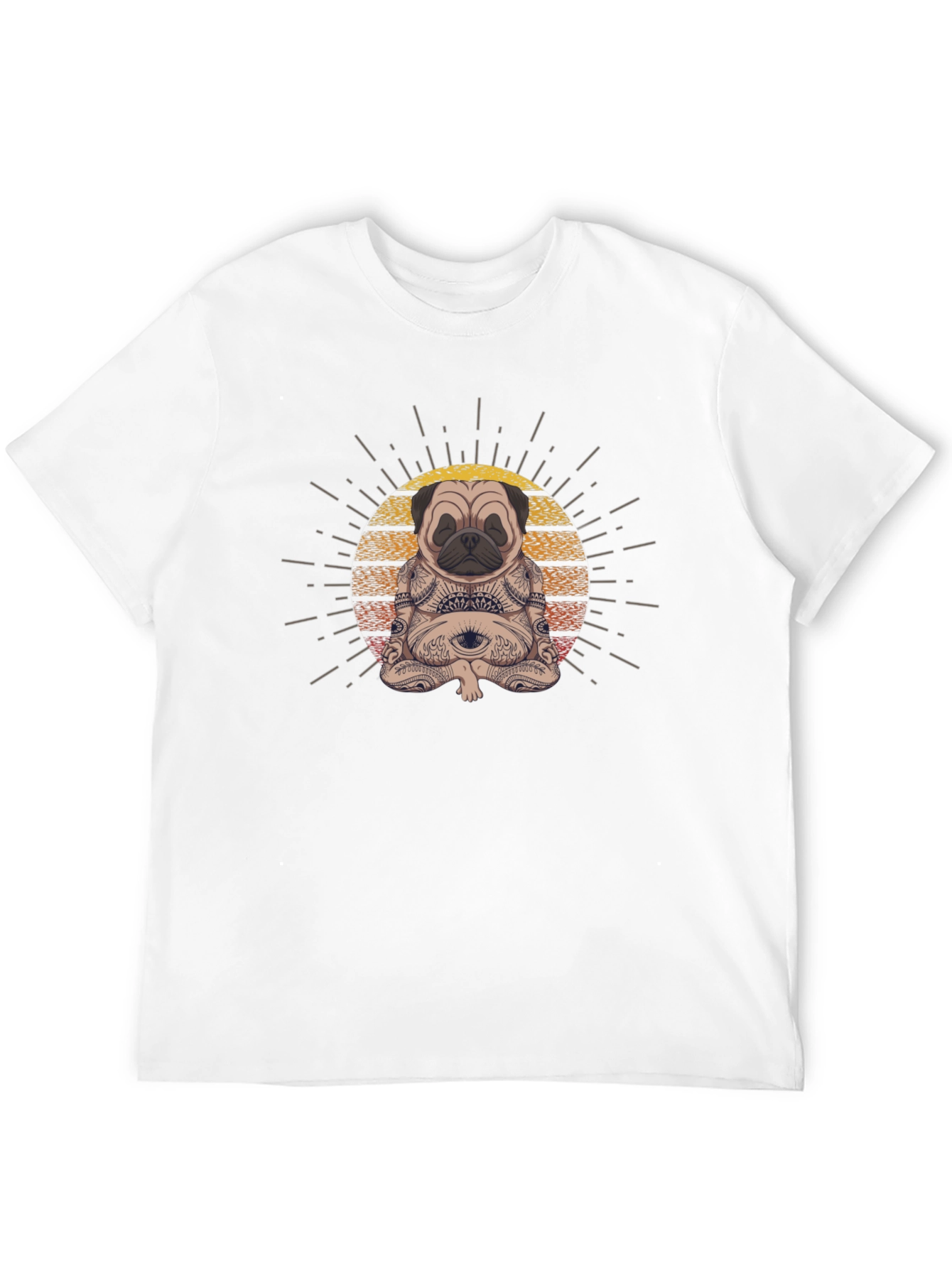 Meditating Pug Graphic Tee - Zen Vibes