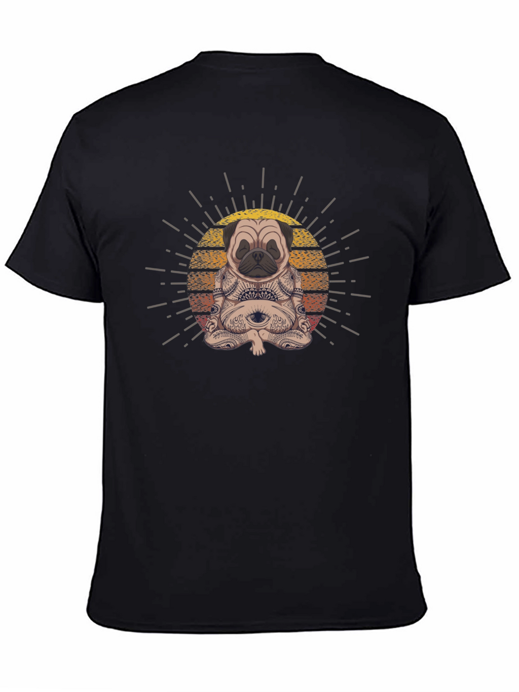 Meditating Pug Graphic Tee - Zen Vibes