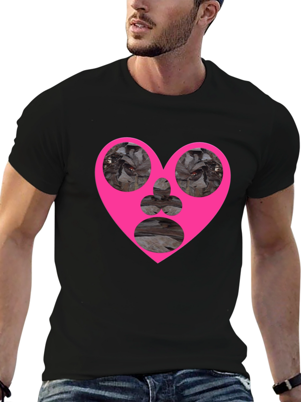Heart Graphic Black T-Shirt