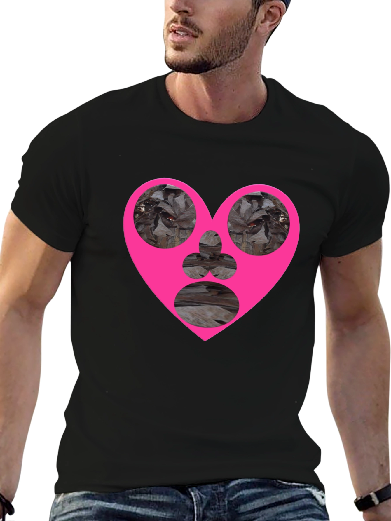 Heart Graphic Black T-Shirt