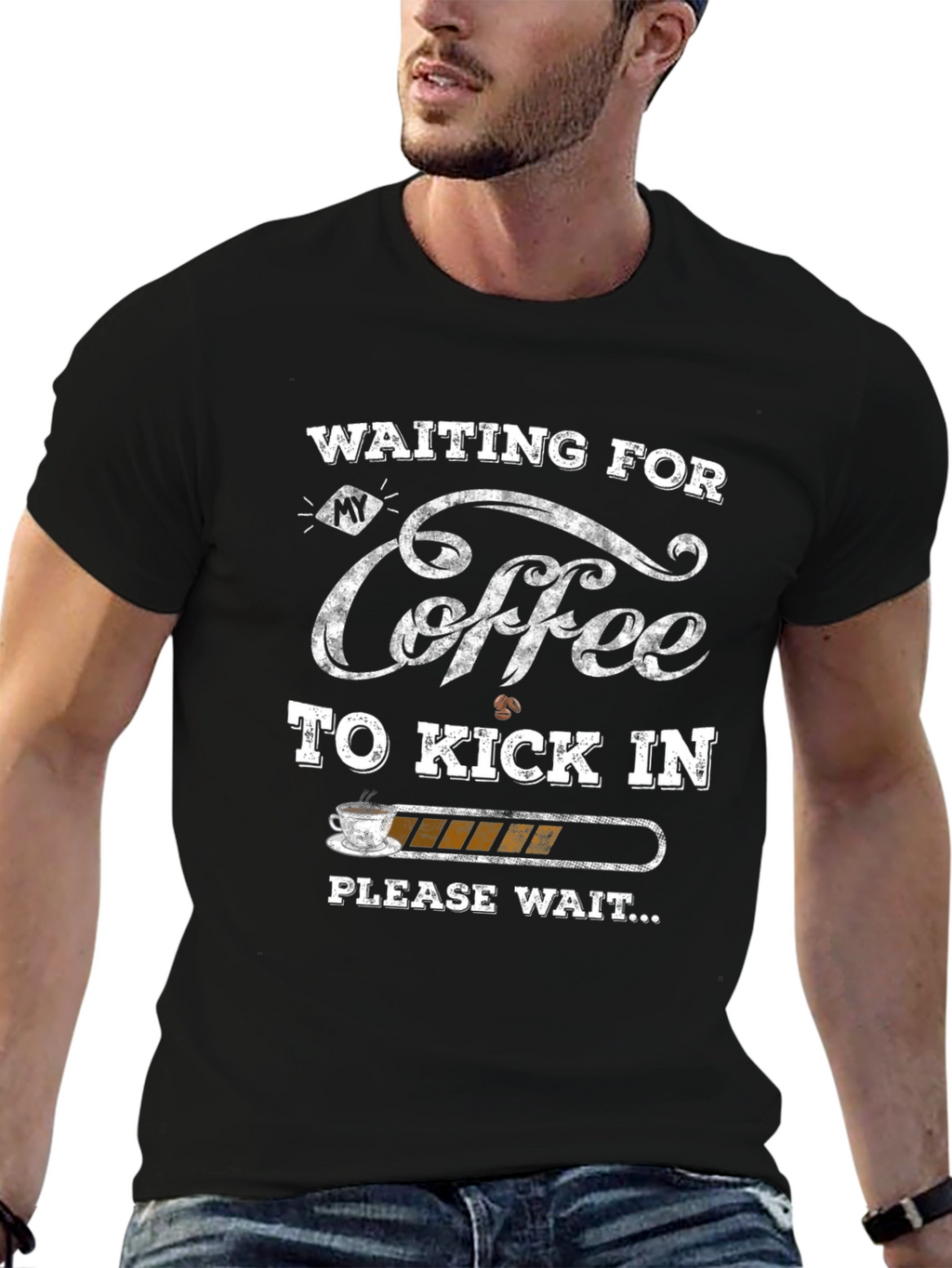 Waiting for Coffee T-Shirt - Funny Caffeine Tee