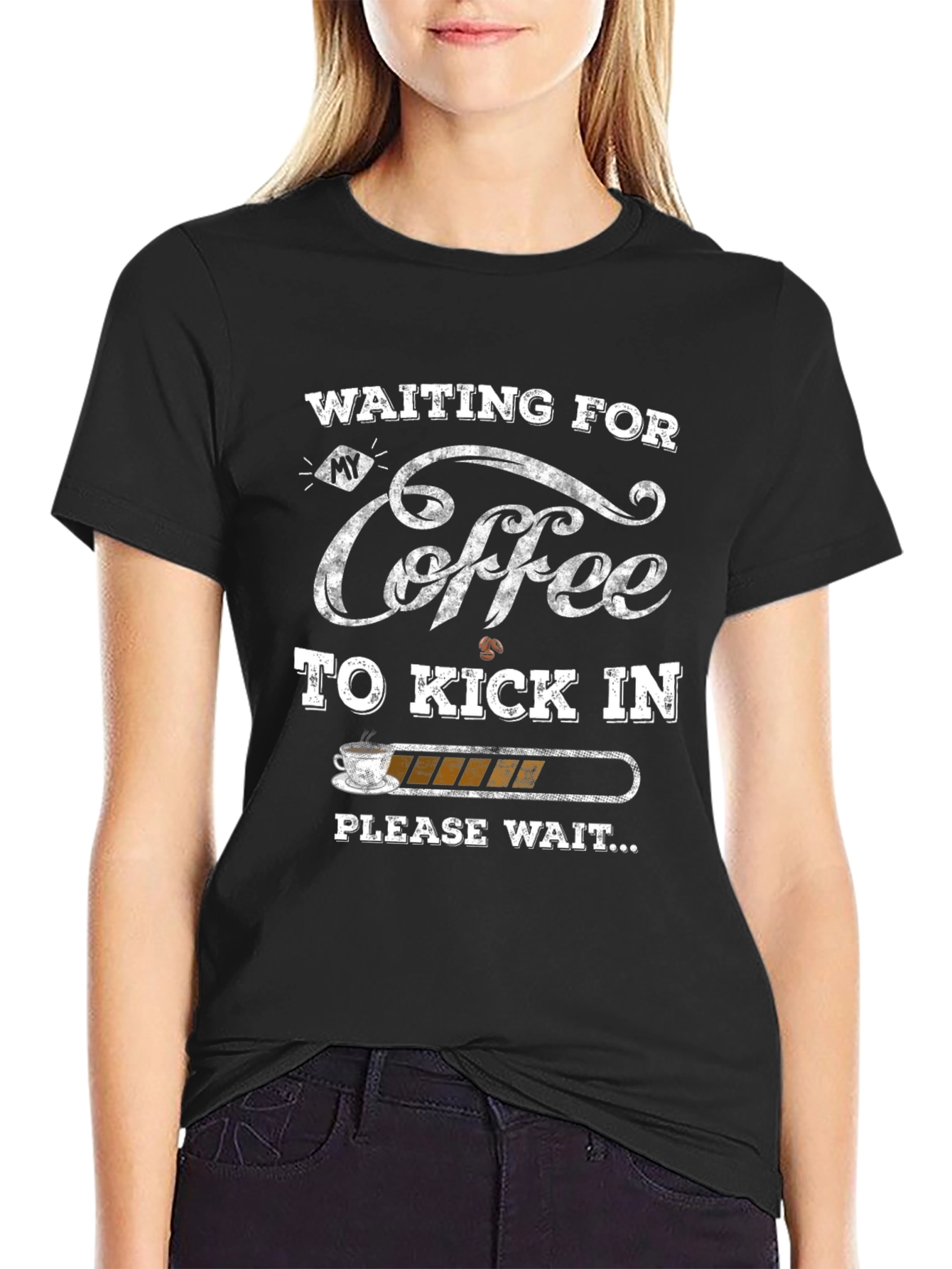 Waiting for Coffee T-Shirt - Funny Caffeine Tee
