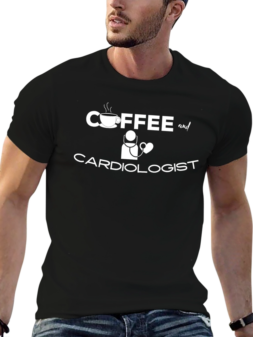 Coffee and Cardiologist Graphic T-Shirt - Medical Humor