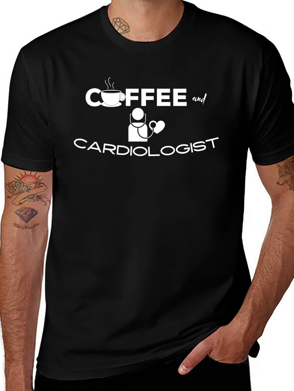 Coffee and Cardiologist Graphic T-Shirt - Medical Humor