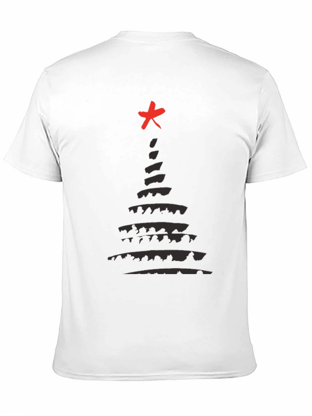 Abstract Christmas Tree T-Shirt - Black