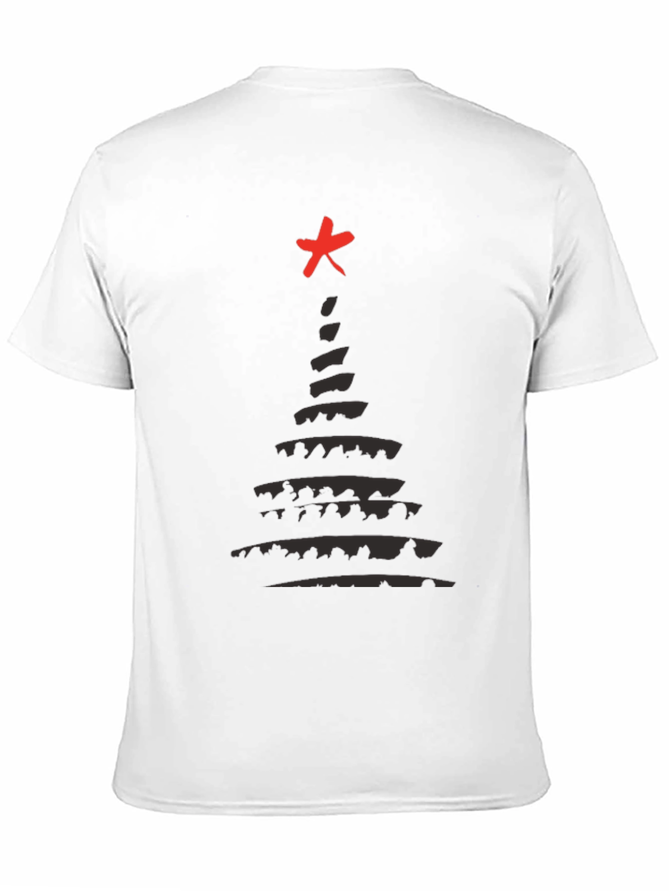 Abstract Christmas Tree T-Shirt - Black