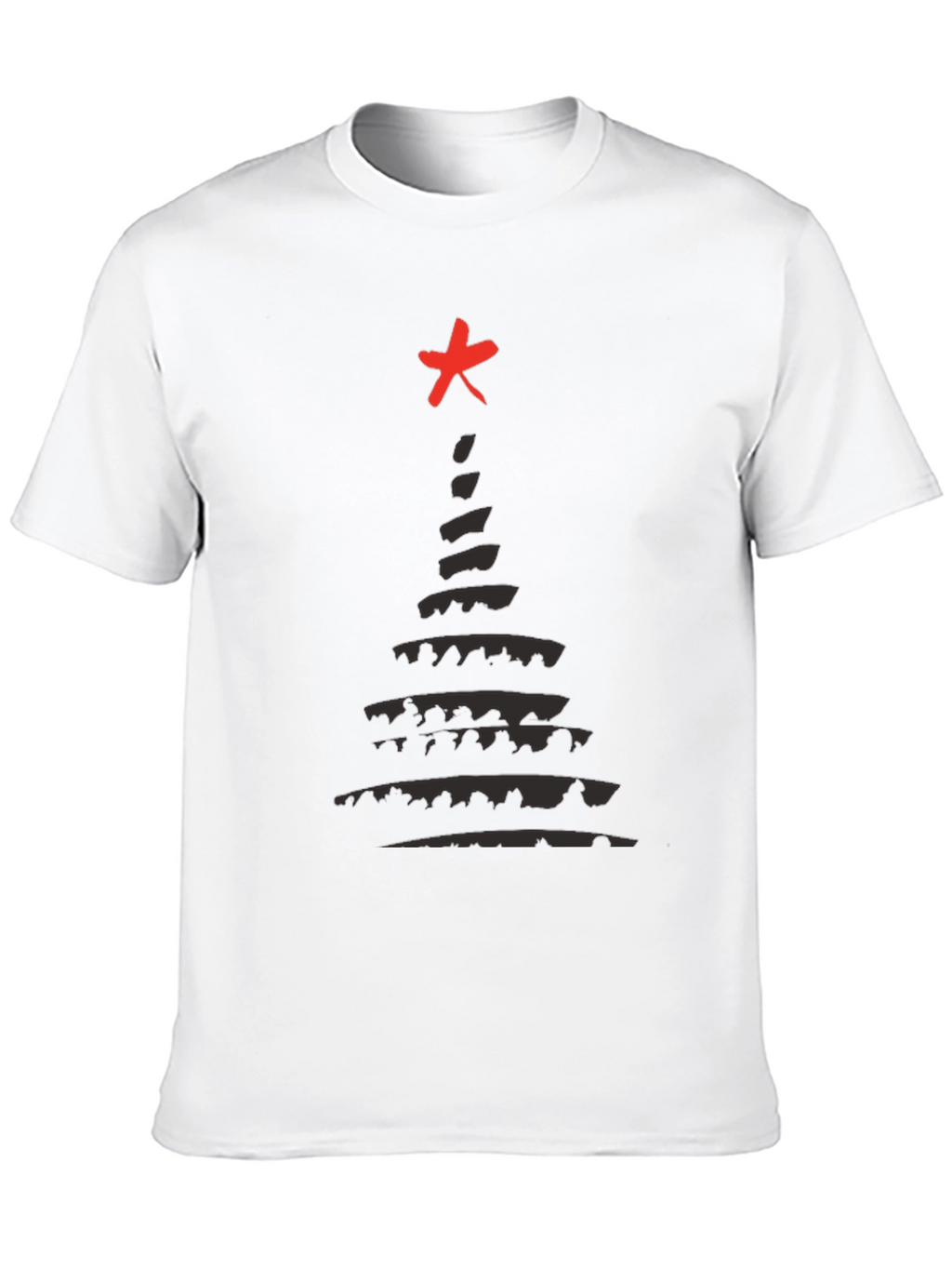 Abstract Christmas Tree T-Shirt - Black