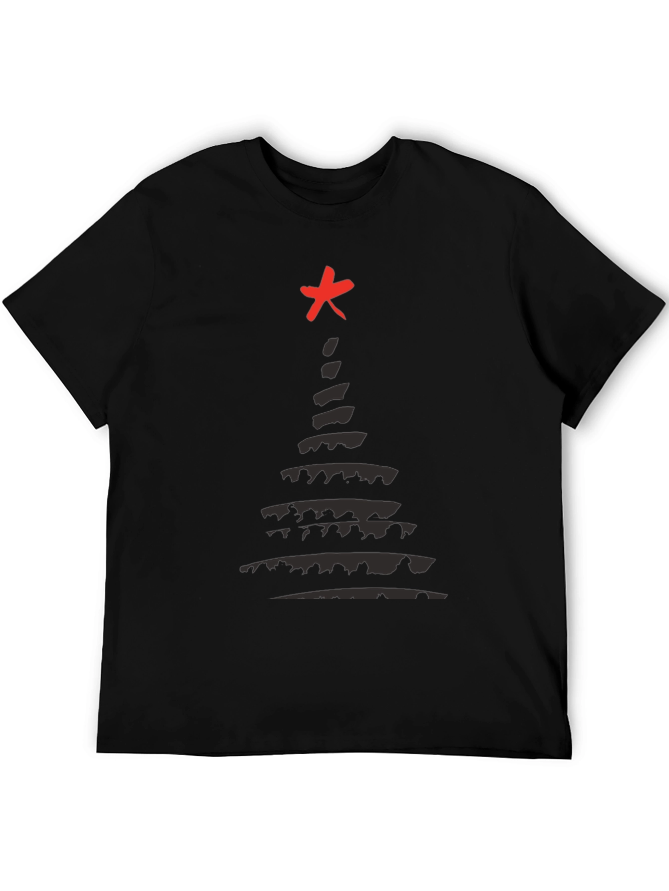 Abstract Christmas Tree T-Shirt - Black